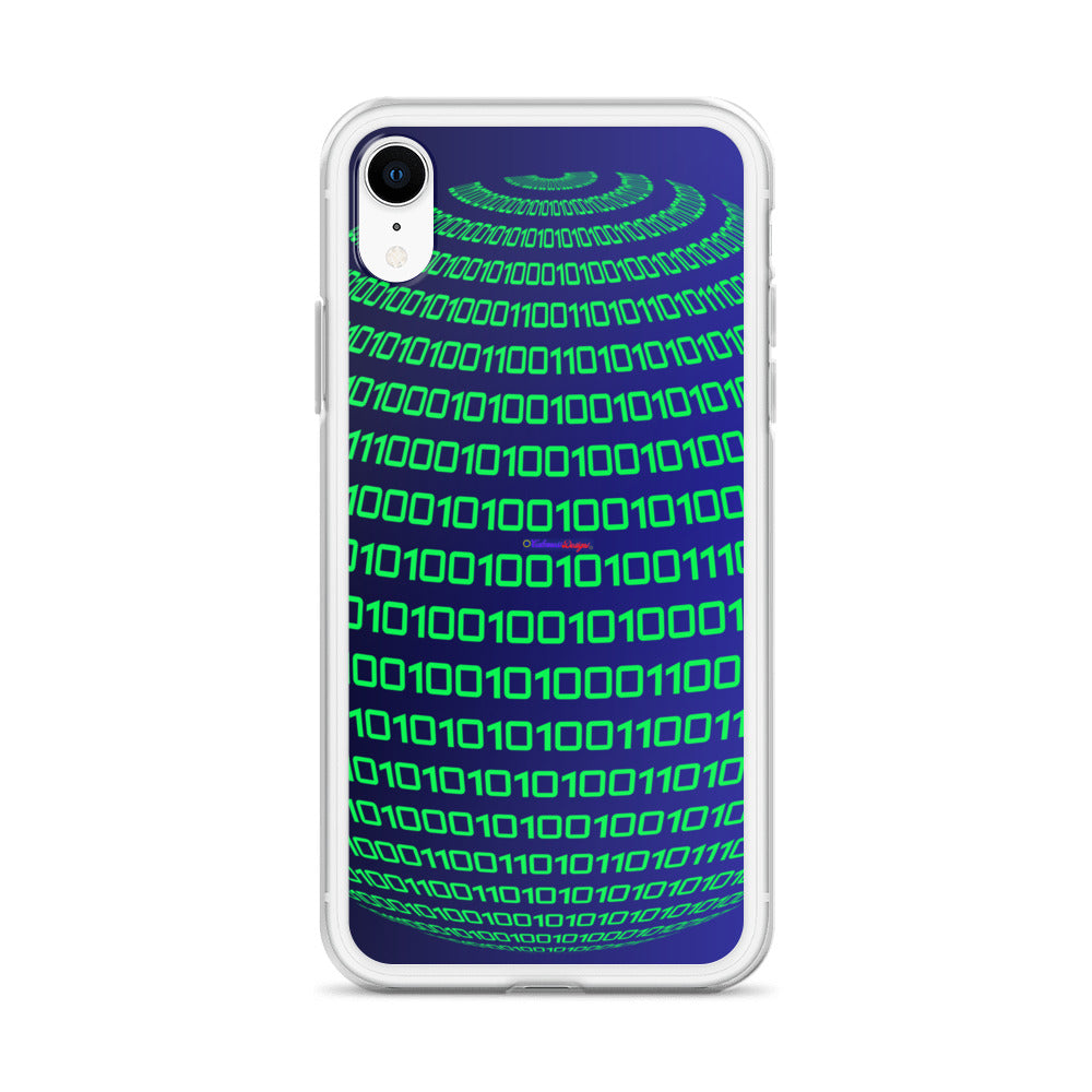 Sphere Binary Code ICON, Ones and Zeros, CALMNESS DESIGNS,  Creative Designer's,  Clear Case for iPhone®