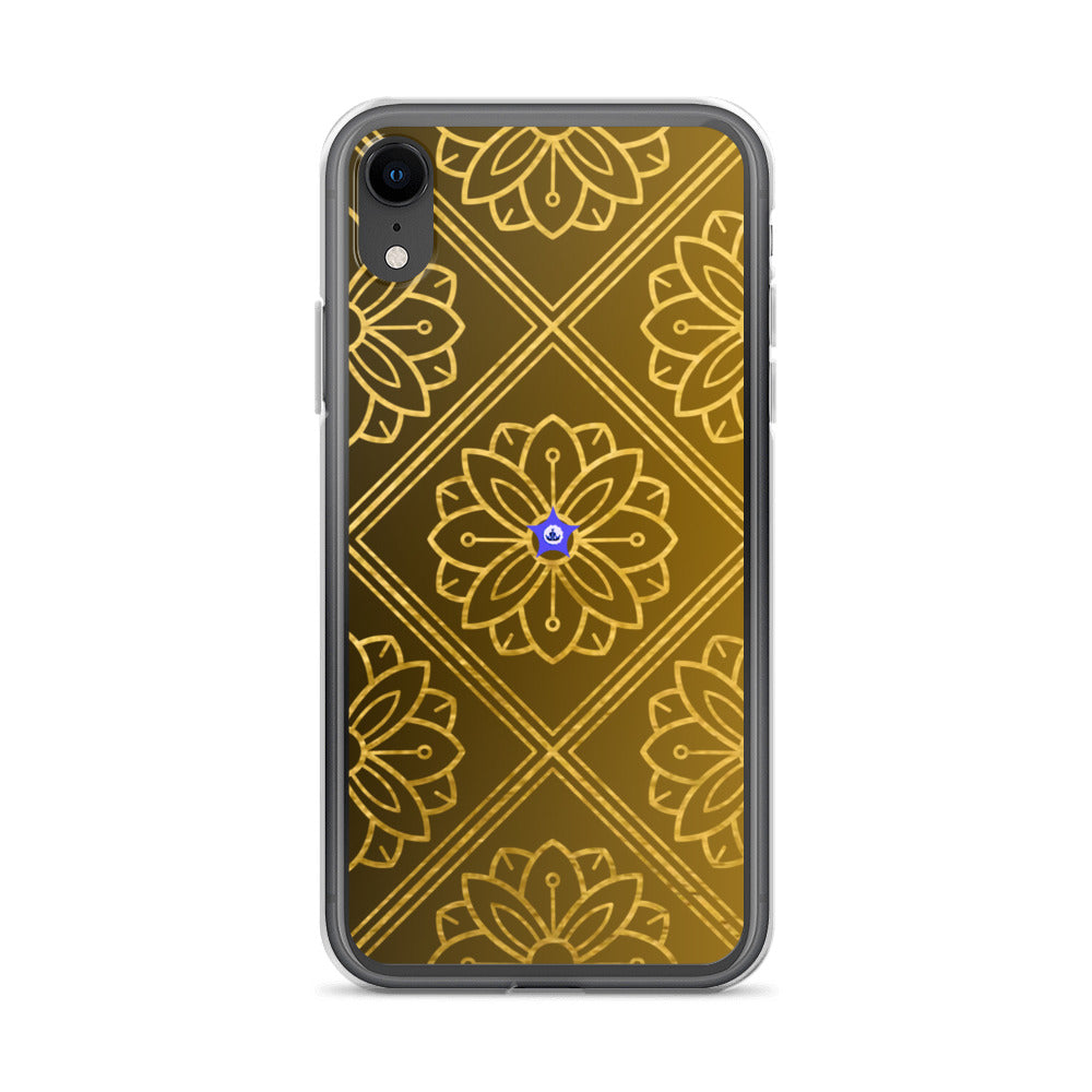 Bidri Decorative Elements Seamless Pattern Line art Clean-GOLD, CALMNESS DESIGNS,  Creative Designer's,  Clear Case for iPhone®