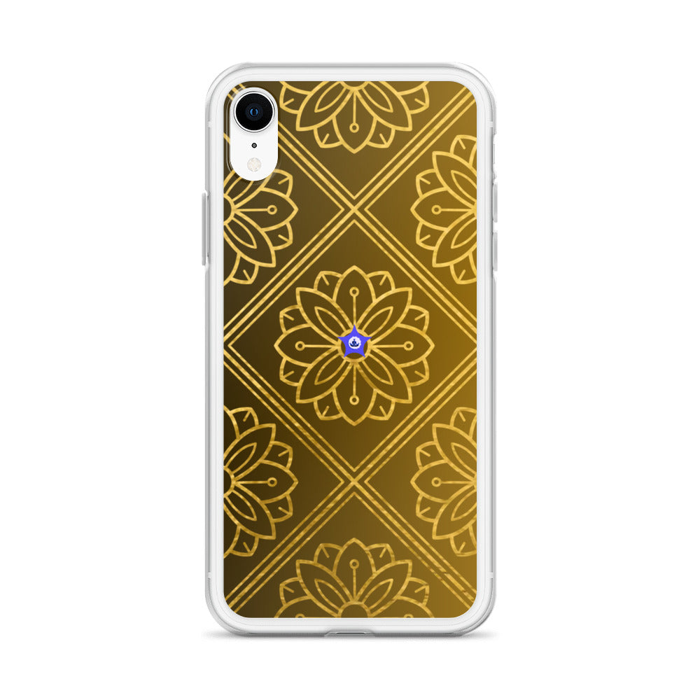 Bidri Decorative Elements Seamless Pattern Line art Clean-GOLD, CALMNESS DESIGNS,  Creative Designer's,  Clear Case for iPhone®