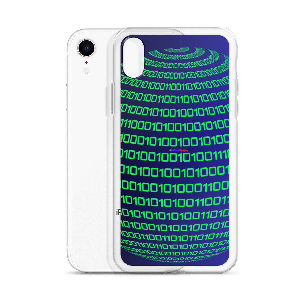 Sphere Binary Code ICON, Ones and Zeros, CALMNESS DESIGNS,  Creative Designer's,  Clear Case for iPhone®