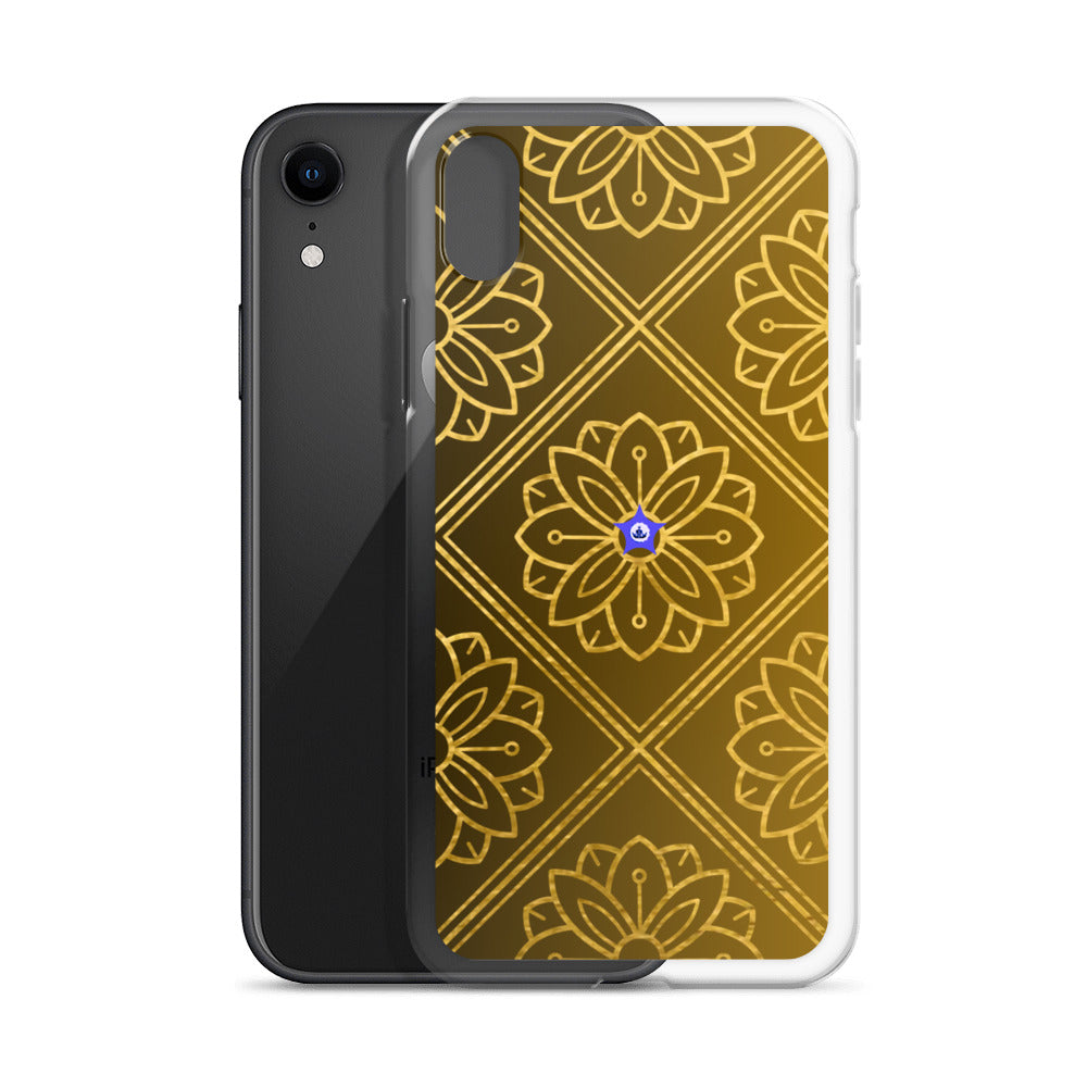 Bidri Decorative Elements Seamless Pattern Line art Clean-GOLD, CALMNESS DESIGNS,  Creative Designer's,  Clear Case for iPhone®