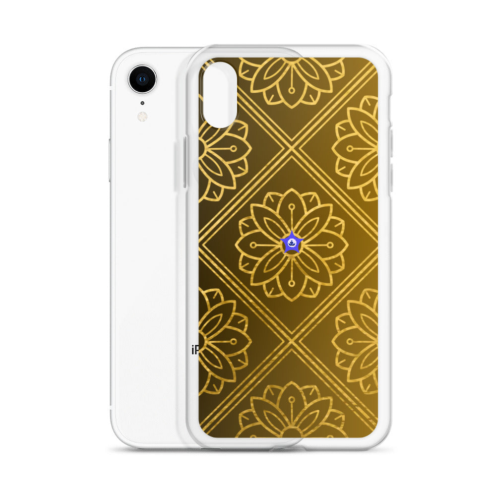 Bidri Decorative Elements Seamless Pattern Line art Clean-GOLD, CALMNESS DESIGNS,  Creative Designer's,  Clear Case for iPhone®