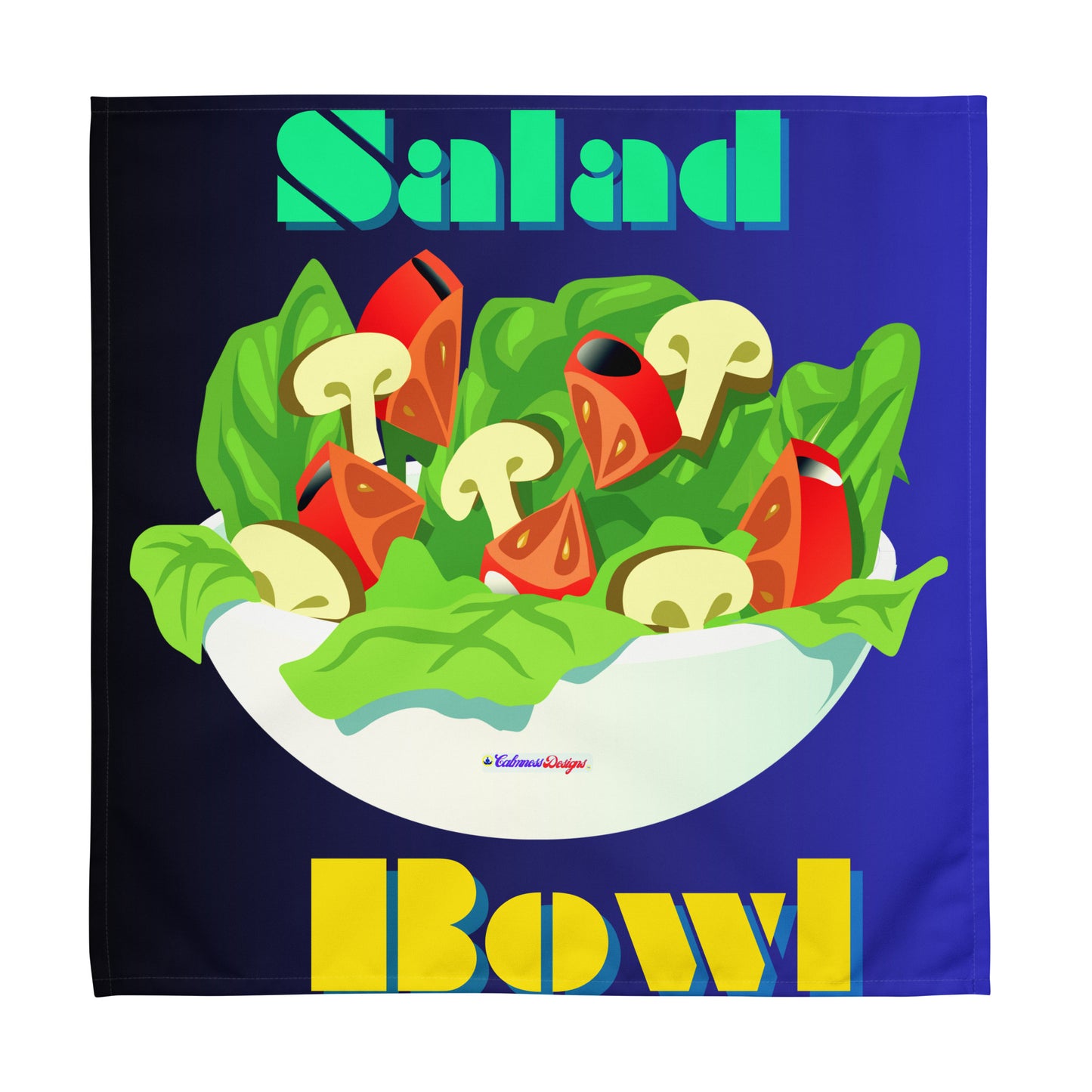 Illustration of Salad Bowl, Lettuce,  Tomato's, Mushroom's,  CALMNESS DESIGNS,  Creative Designer's, Cloth napkin set