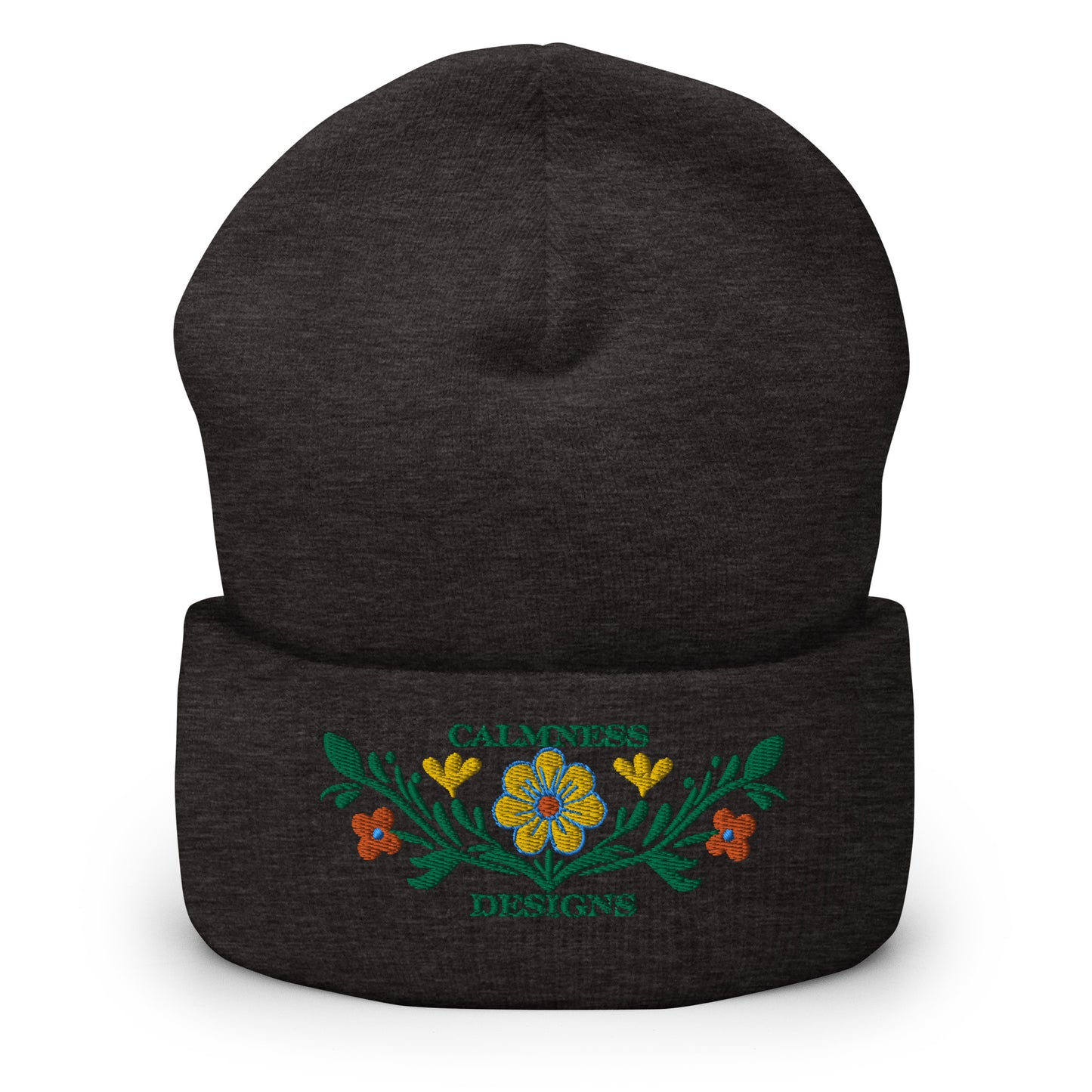 Flower Decoration Mexican Style, CALMNESS DESIGNS,  Creative Designer's,   Cuffed Beanie