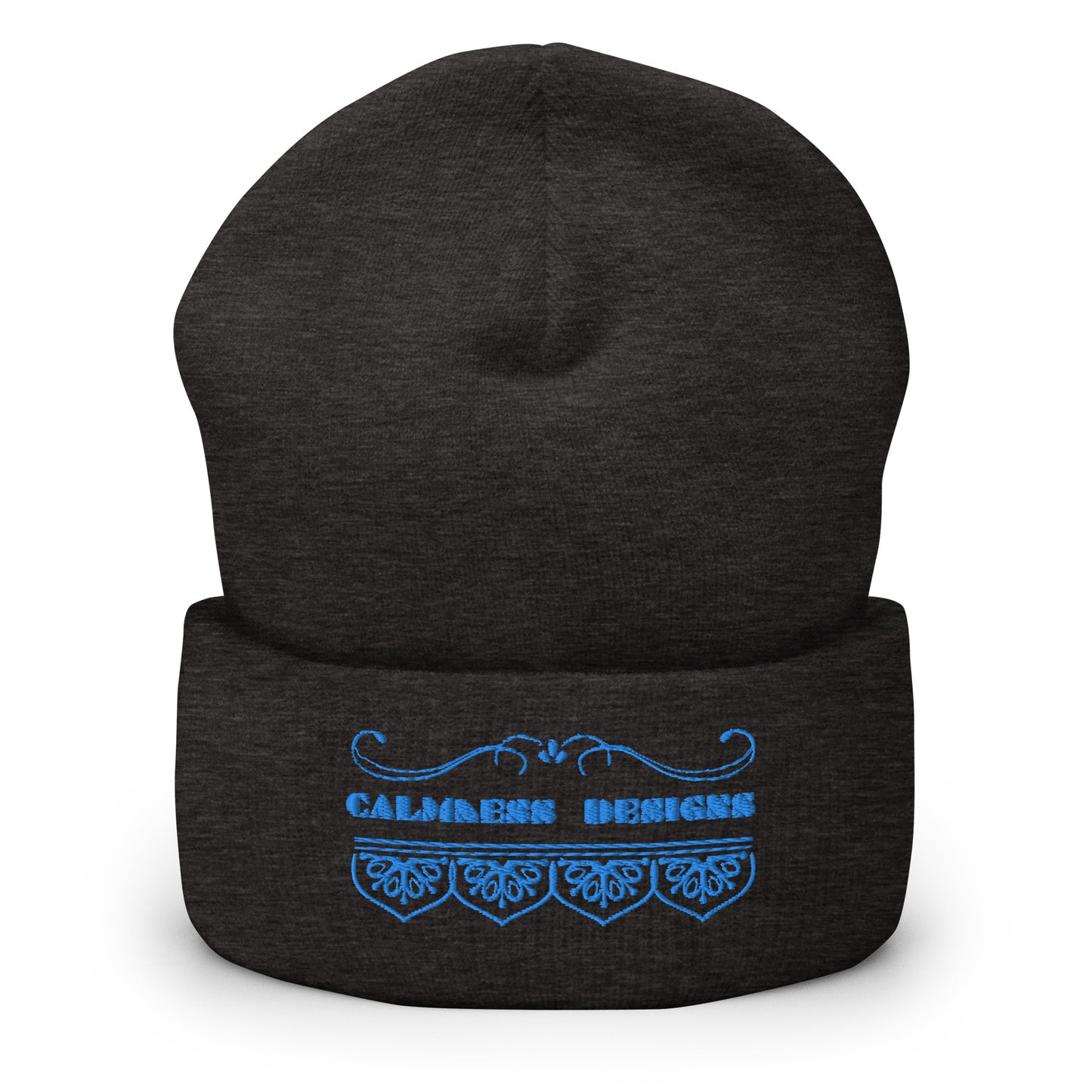 Bidri Decorative Elements Border BLUE, CALMNESS DESIGNS,  Creative Designer's,  Cuffed Beanie