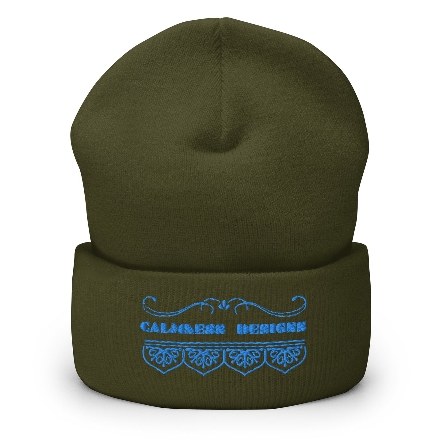 Bidri Decorative Elements Border BLUE, CALMNESS DESIGNS,  Creative Designer's,  Cuffed Beanie