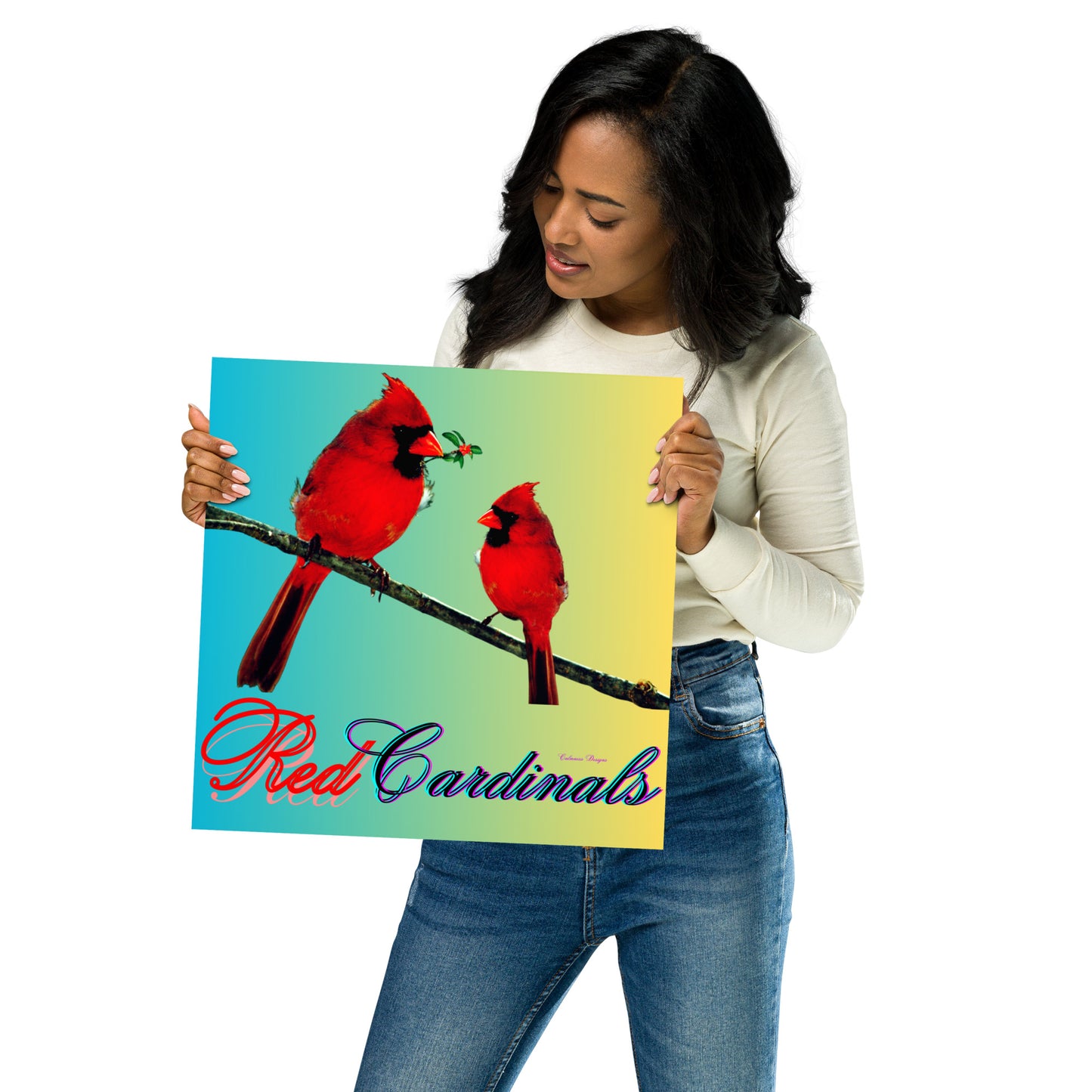 Calmness Designs, Red Cardinals (BIRDS)   Poster