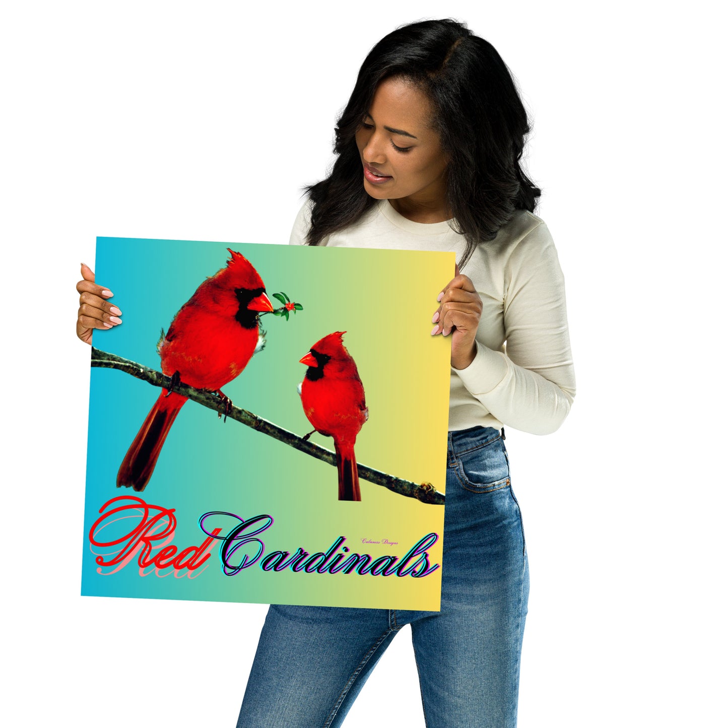 Calmness Designs, Red Cardinals (BIRDS)   Poster