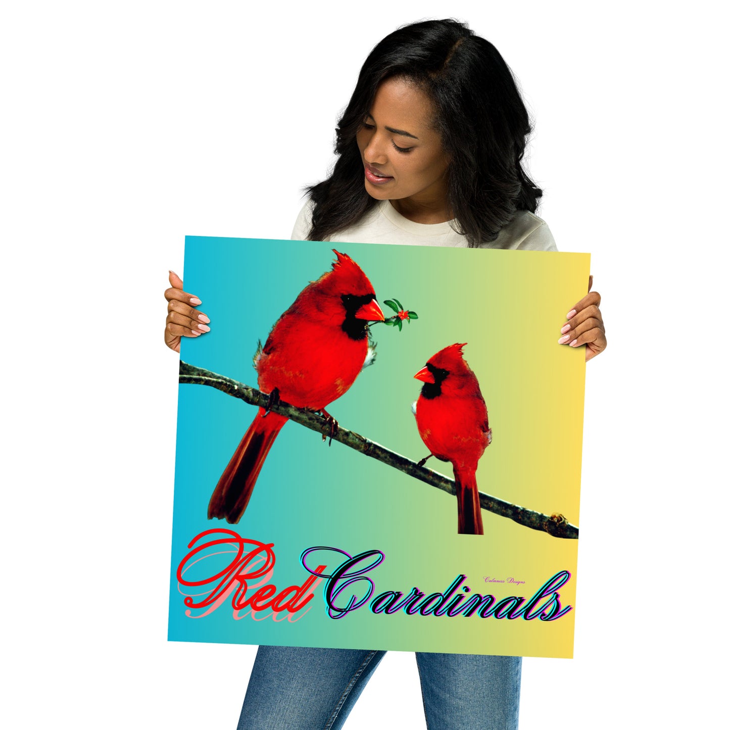 Calmness Designs, Red Cardinals (BIRDS)   Poster