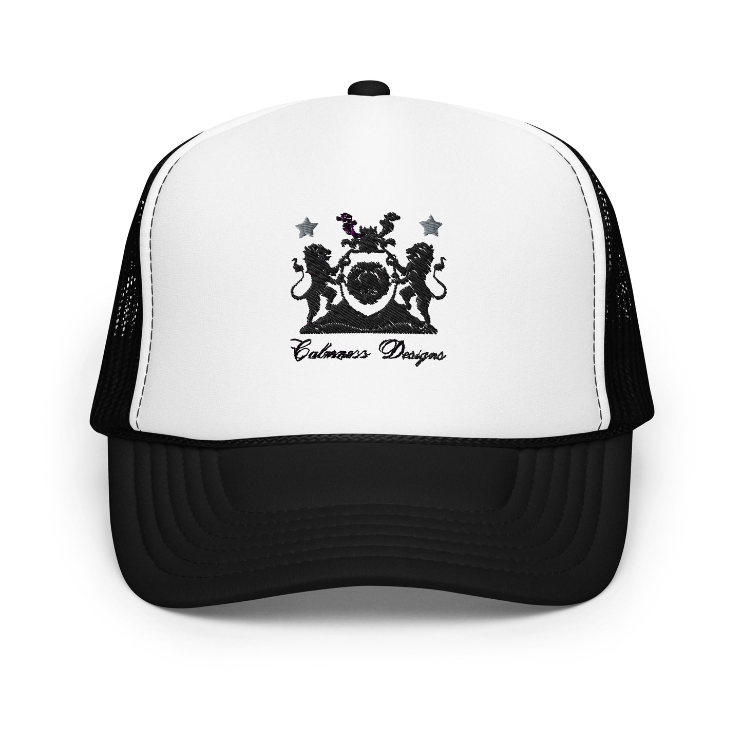 Coats of Arms, Lions Crest Shield, Stars,  Calmness Designs,   Foam trucker hat