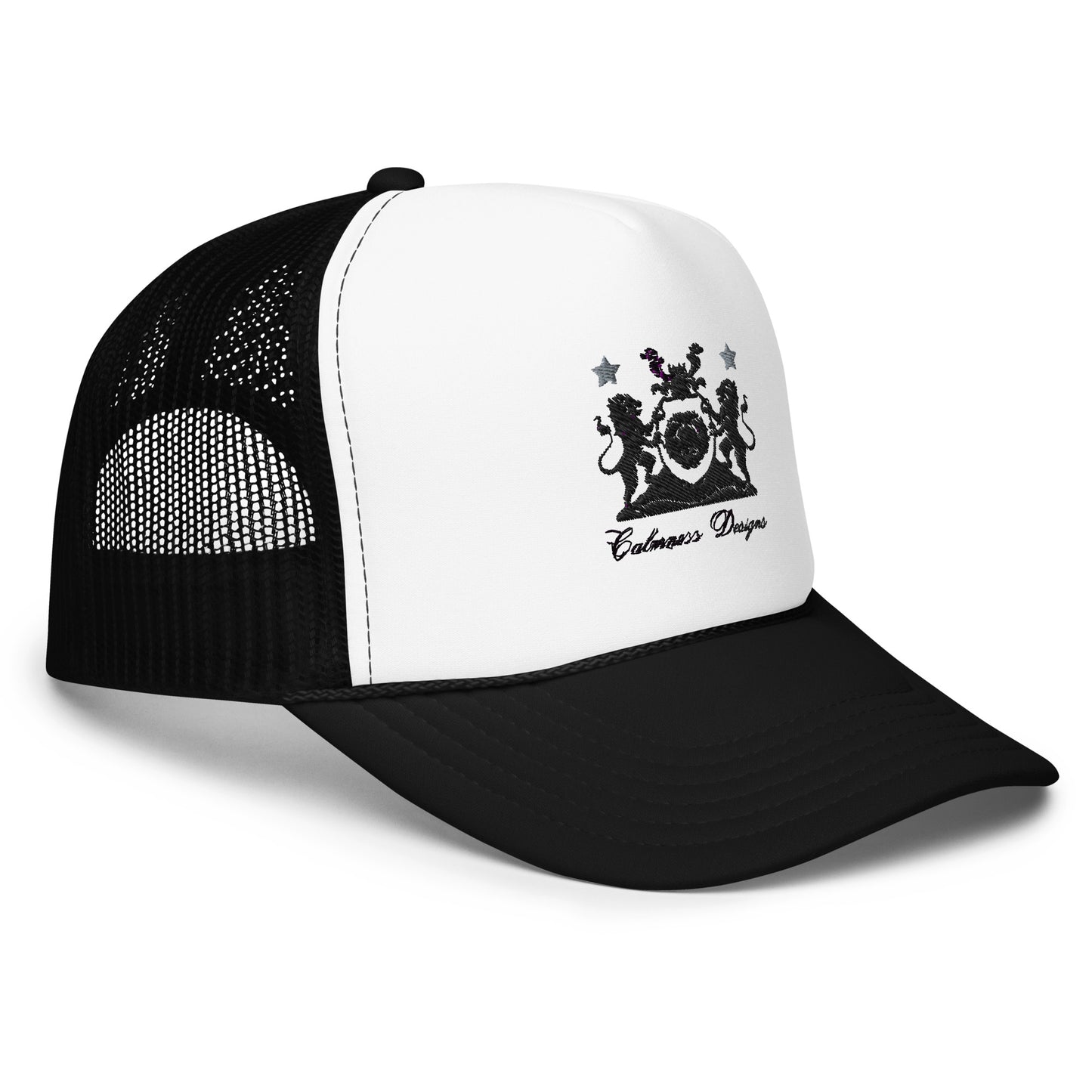 Coats of Arms, Lions Crest Shield, Stars,  Calmness Designs,   Foam trucker hat