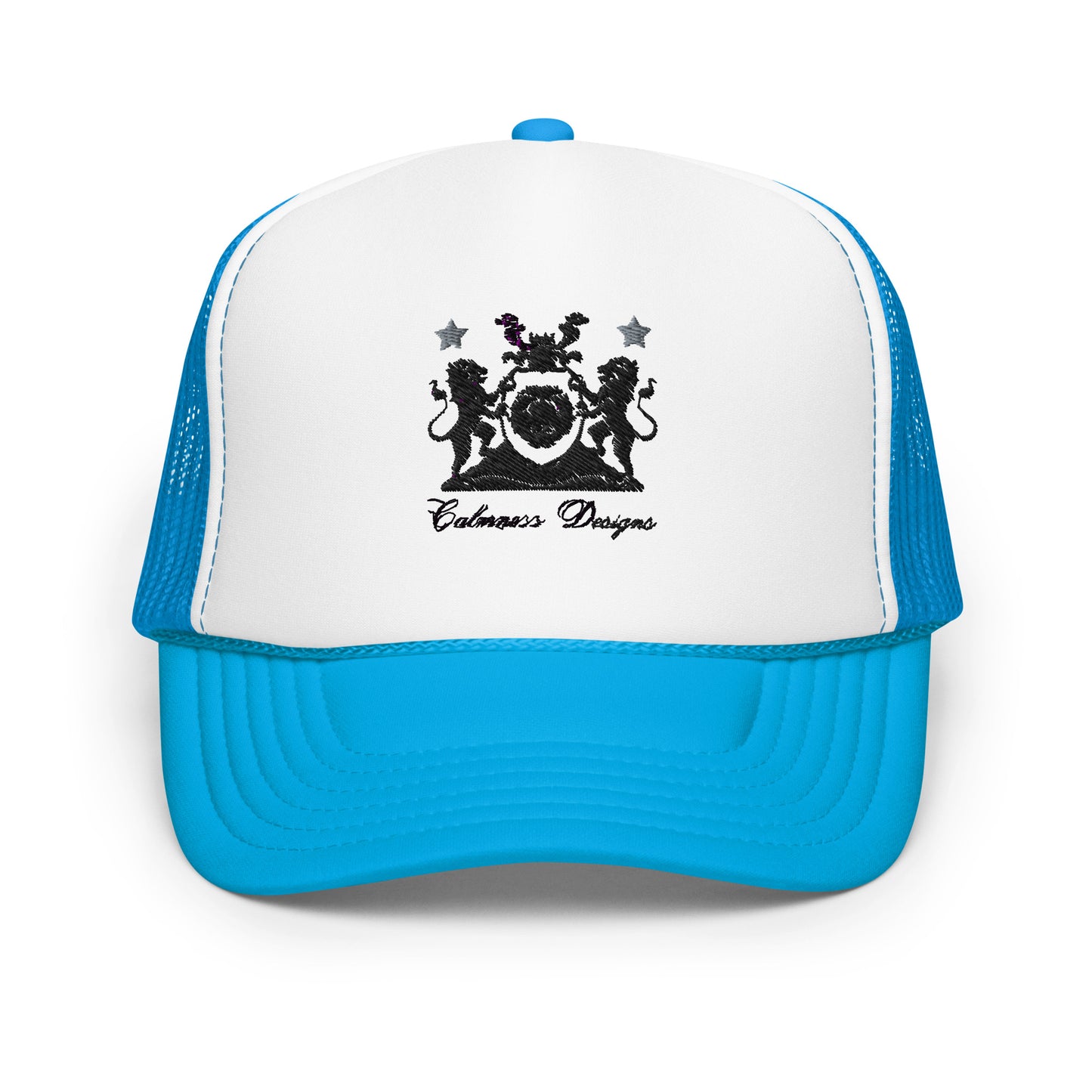 Coats of Arms, Lions Crest Shield, Stars,  Calmness Designs,   Foam trucker hat