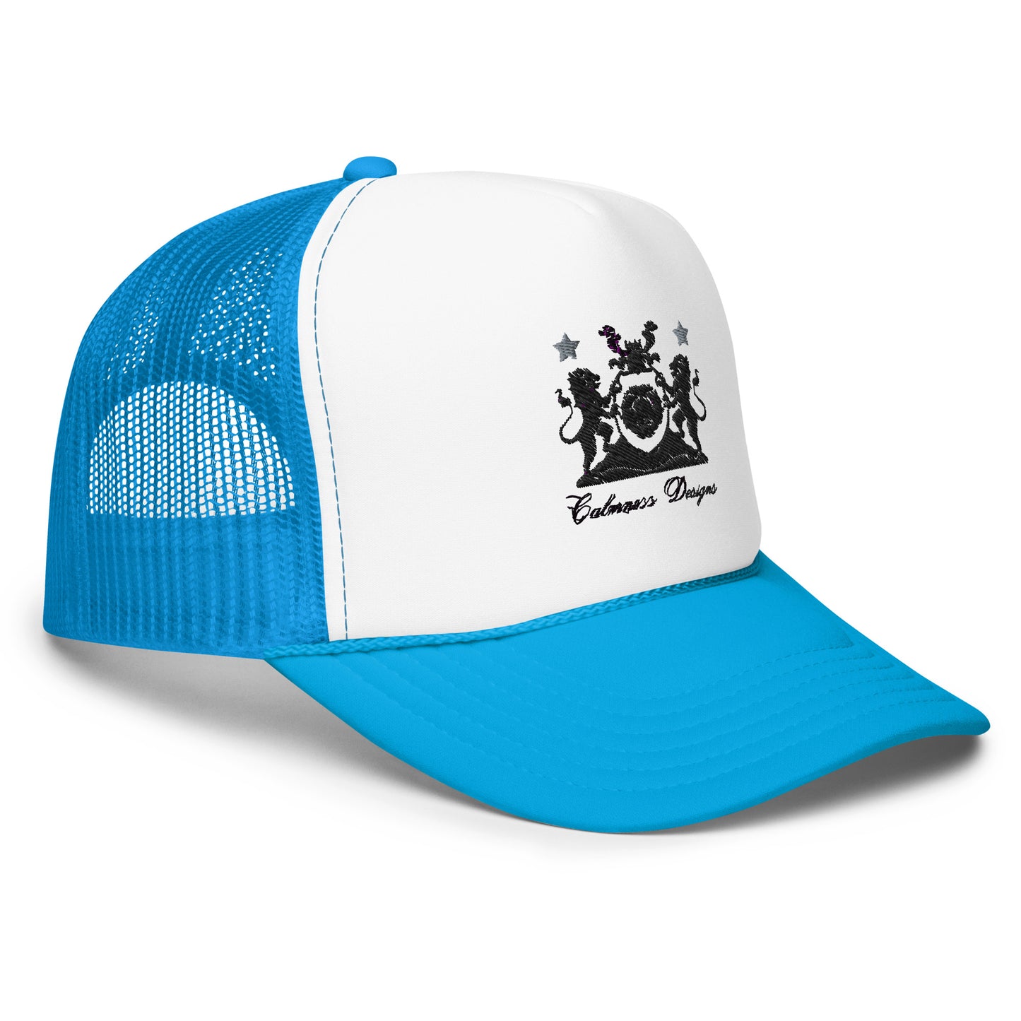 Coats of Arms, Lions Crest Shield, Stars,  Calmness Designs,   Foam trucker hat