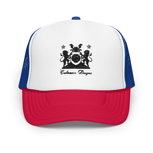 Coats of Arms, Lions Crest Shield, Stars,  Calmness Designs,   Foam trucker hat