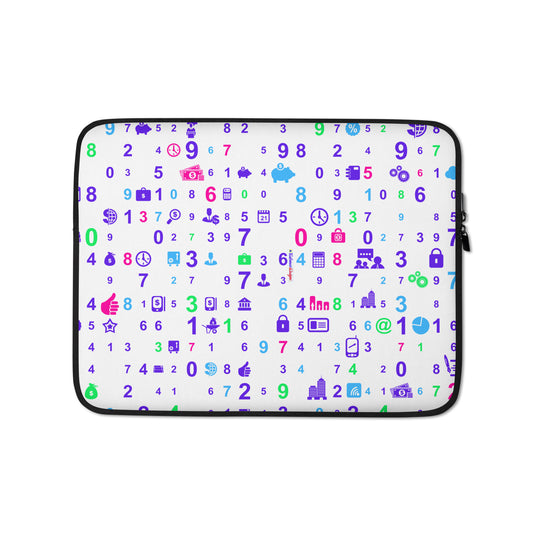 Information Technologies  Theme   Background, Numbers, CALMNESS DESIGNS,  Creative Designer's,  Laptop Sleeve