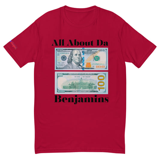 All About da Benjamins, US $100 Dollar Bills, Calmness Designs, Creative Designs,  Short Sleeve T-shirt