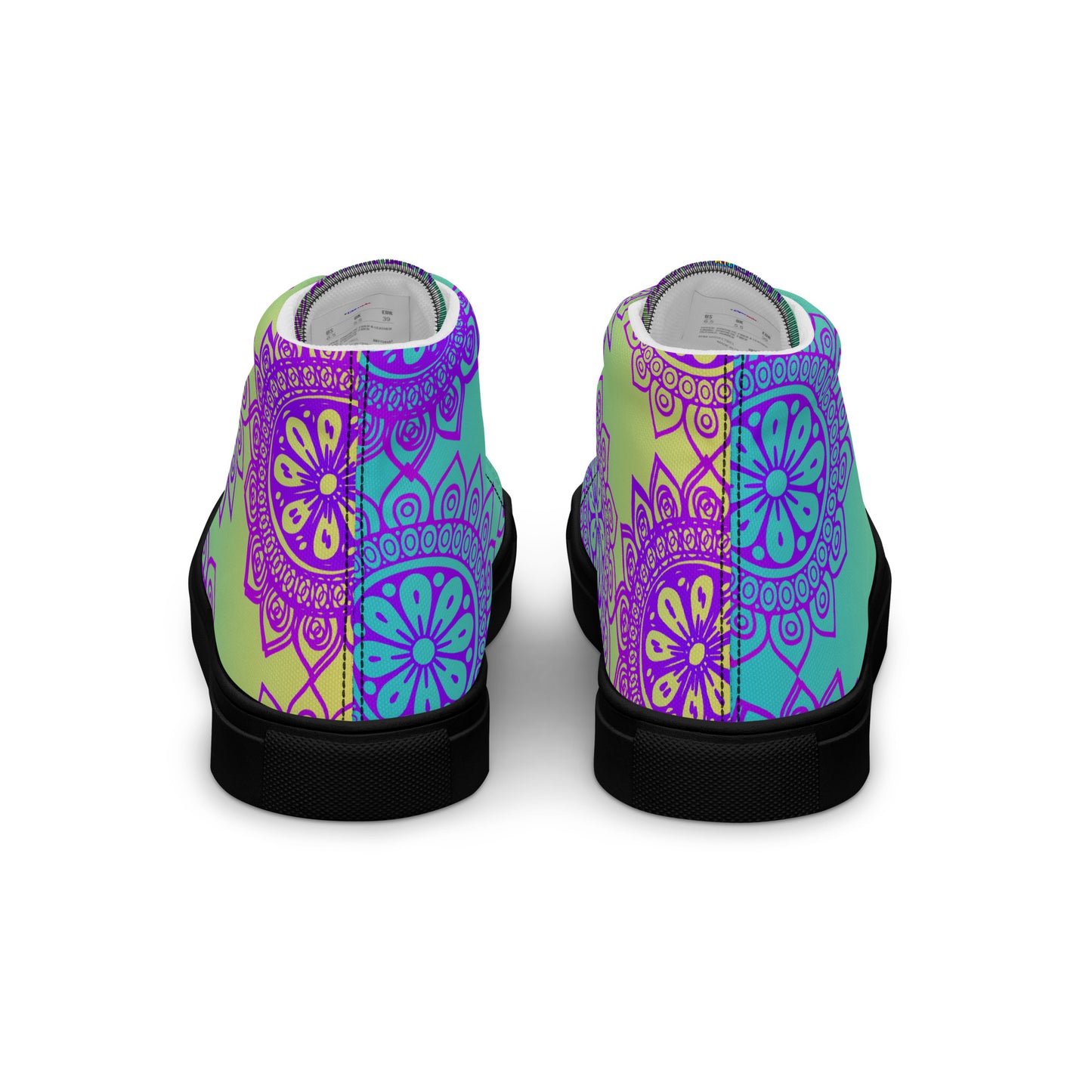 Luxury Mandala Designs, CALMNESS DESIGNS,  Creative Designer's,  Men’s high top canvas shoes