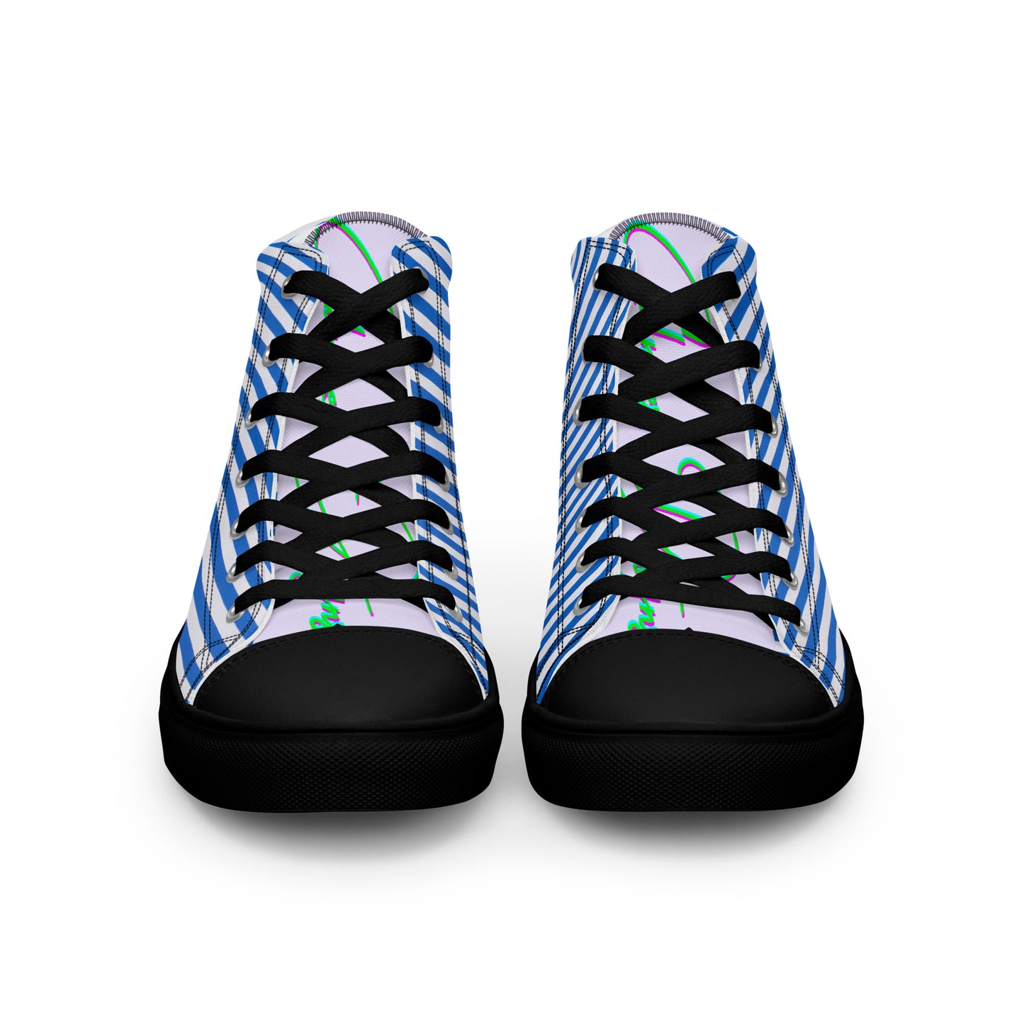 Stripes, Calmness Designs,   Men’s high top canvas shoes