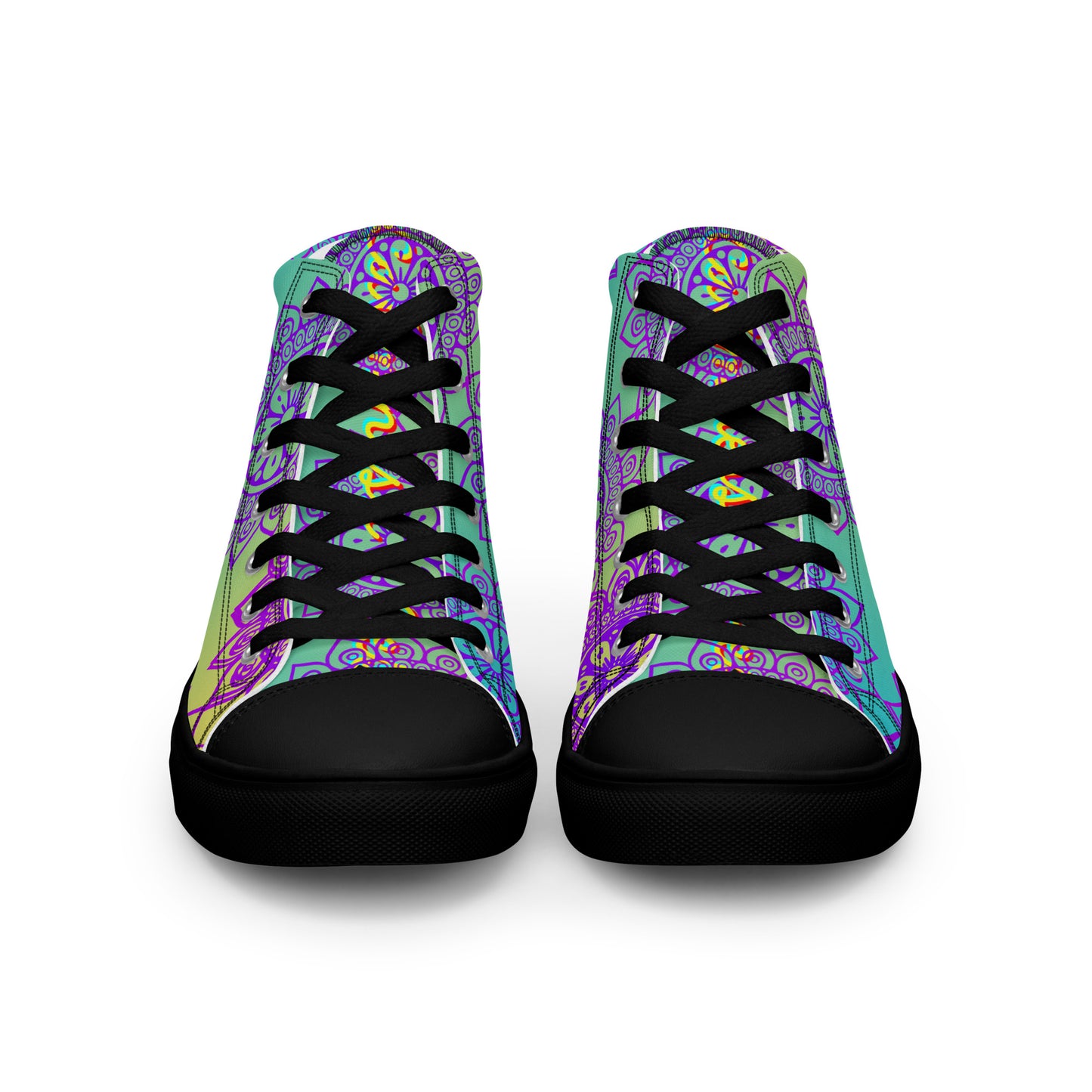 Luxury Mandala Designs, CALMNESS DESIGNS,  Creative Designer's,  Men’s high top canvas shoes