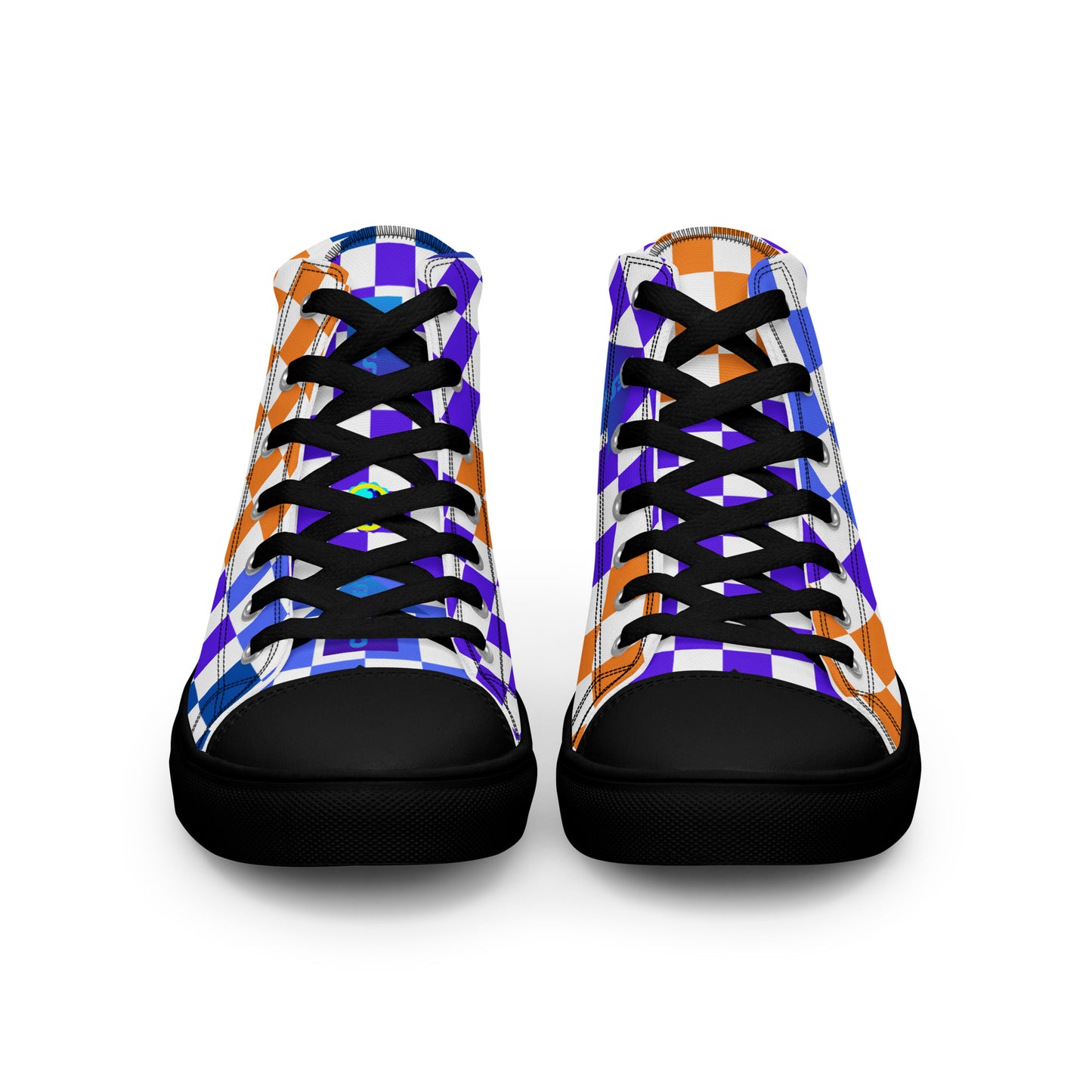 Checkerboard Styled, Calmnessdesign.COM,  Men’s high top canvas shoes