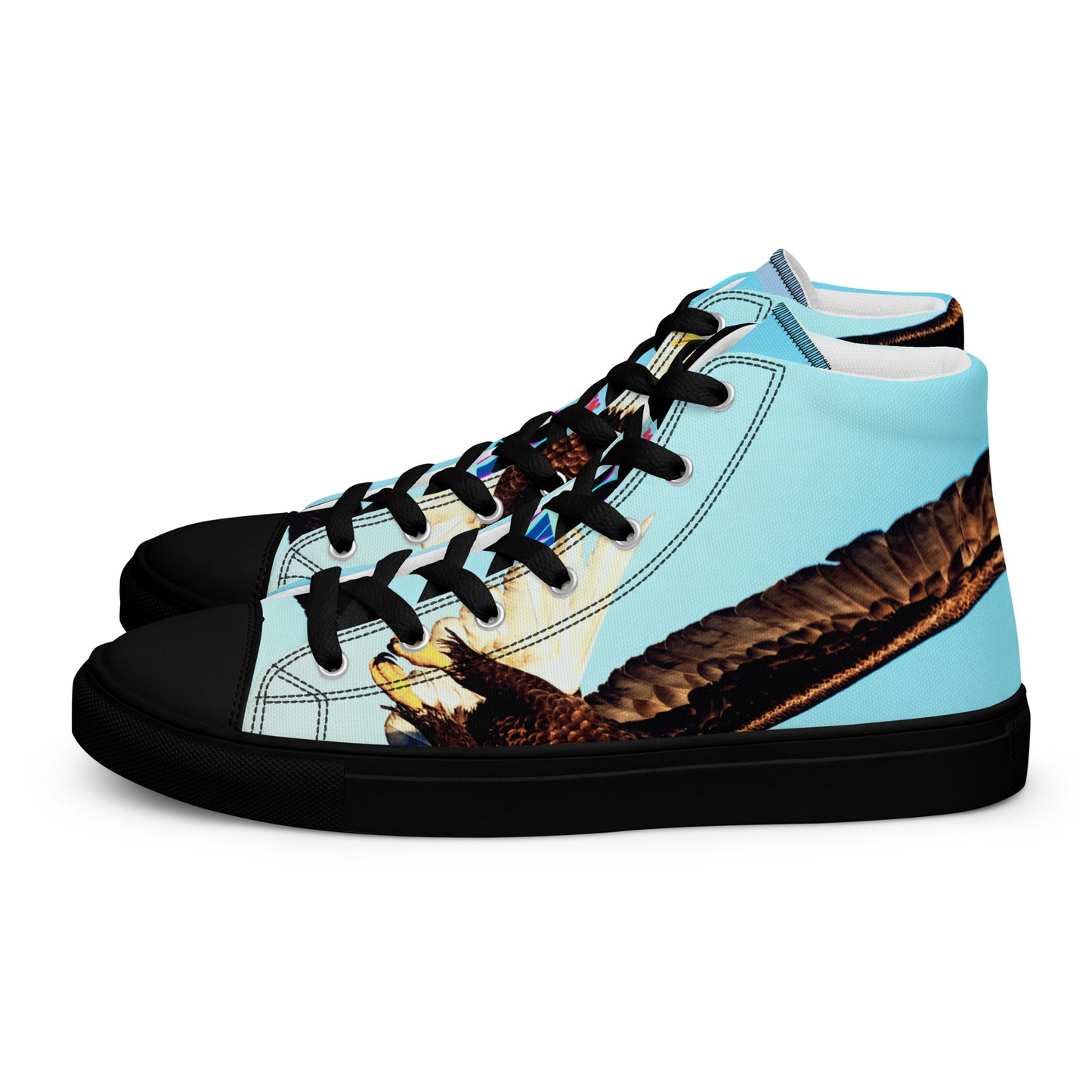 Calmness Designs, Bald Head, FLY-AWAY PLAYER 66  Men’s high top canvas shoes