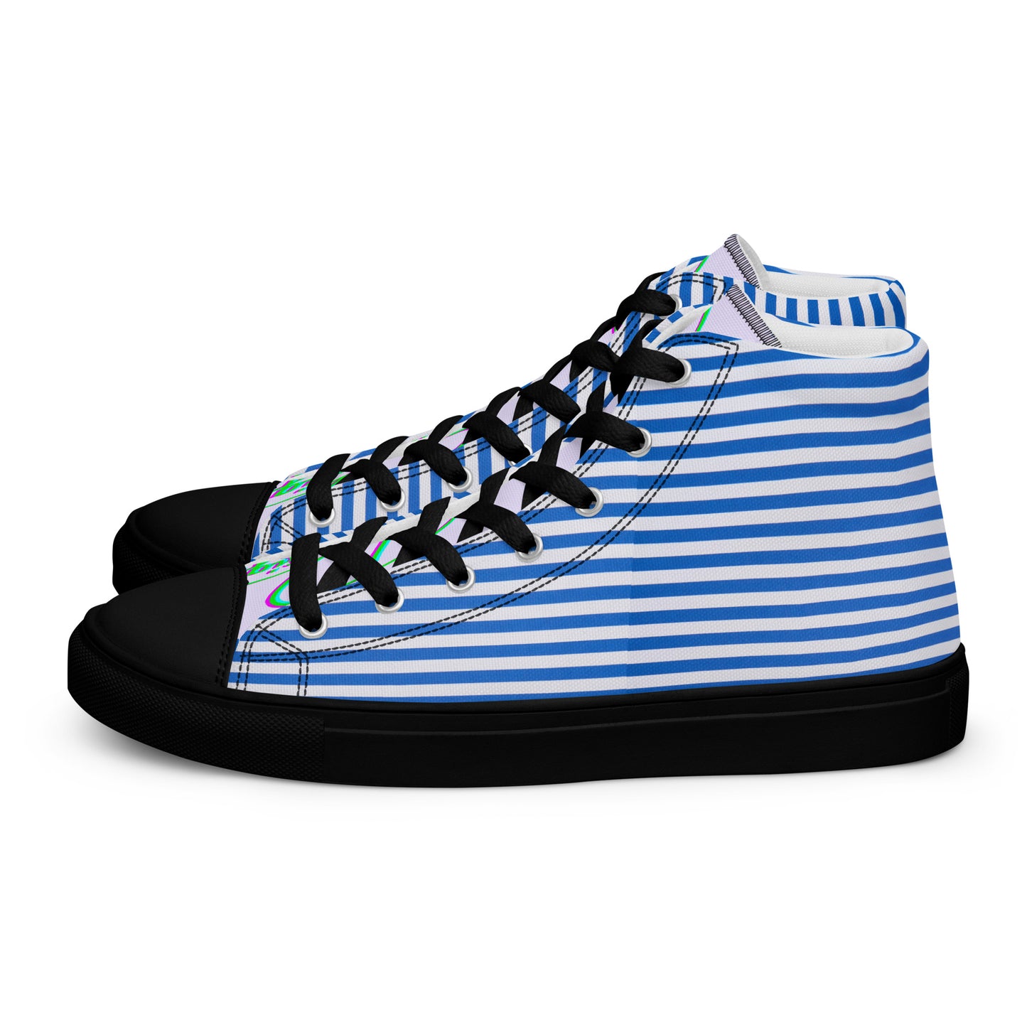 Stripes, Calmness Designs,   Men’s high top canvas shoes