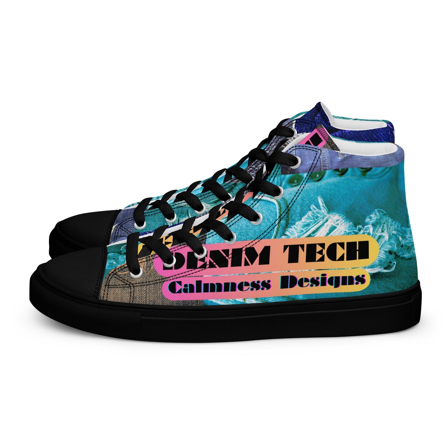 Denim Tech, Calmness Designs,  Men’s high top canvas shoes