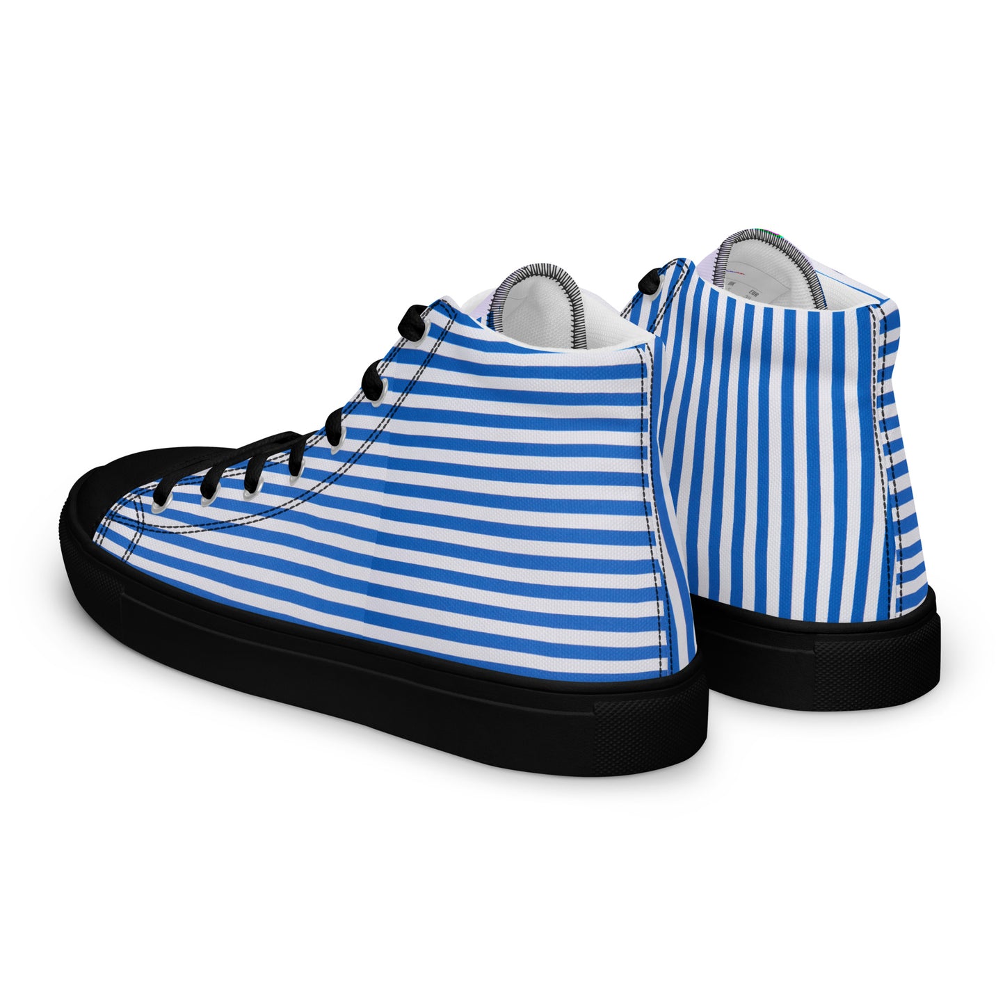 Stripes, Calmness Designs,   Men’s high top canvas shoes