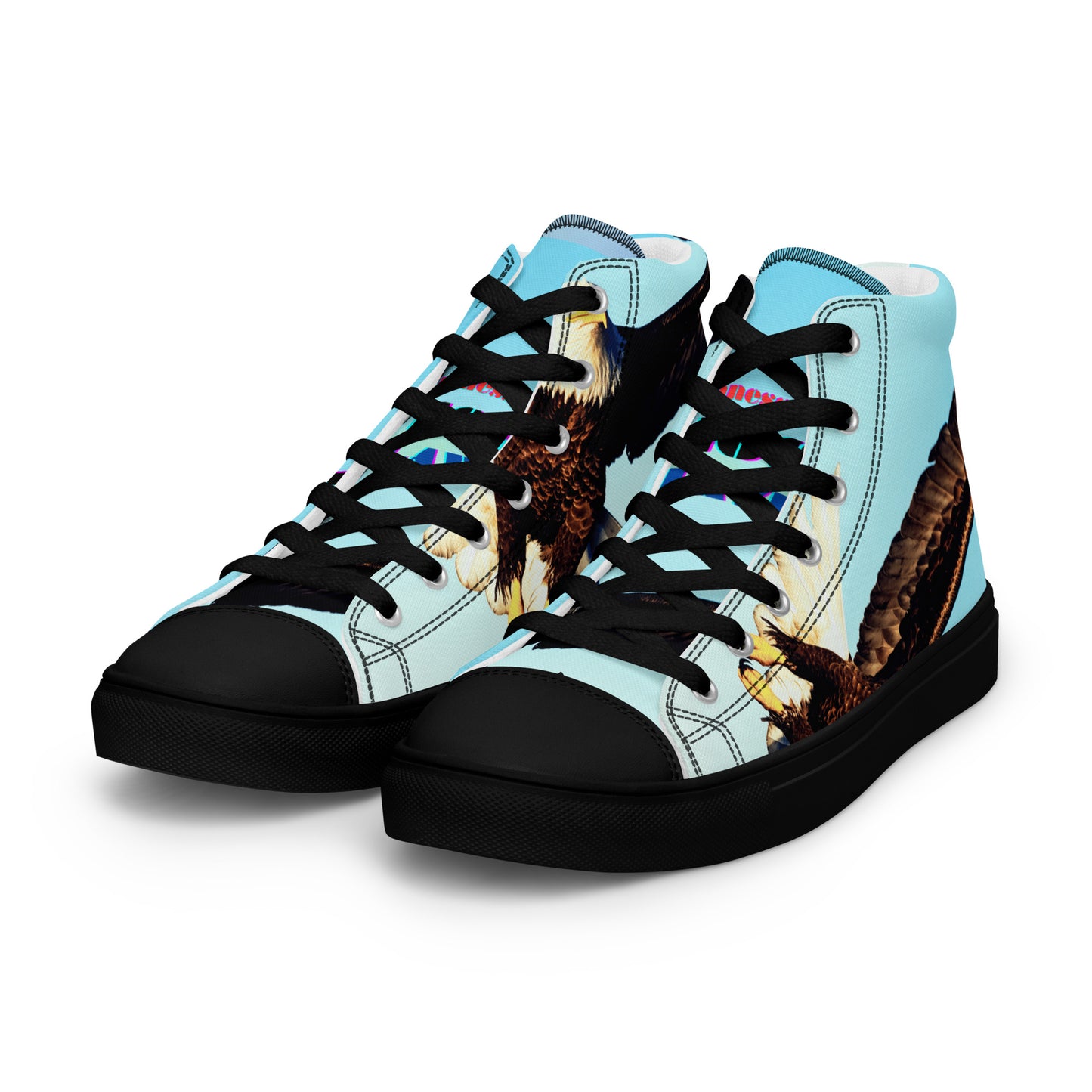 Calmness Designs, Bald Head, FLY-AWAY PLAYER 66  Men’s high top canvas shoes