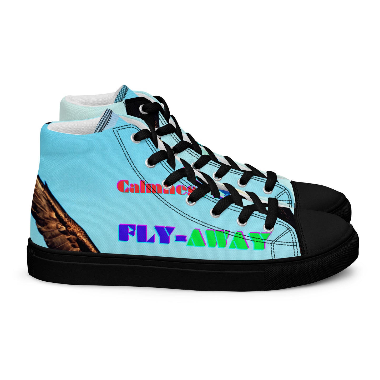 Calmness Designs, Bald Head, FLY-AWAY PLAYER 66  Men’s high top canvas shoes