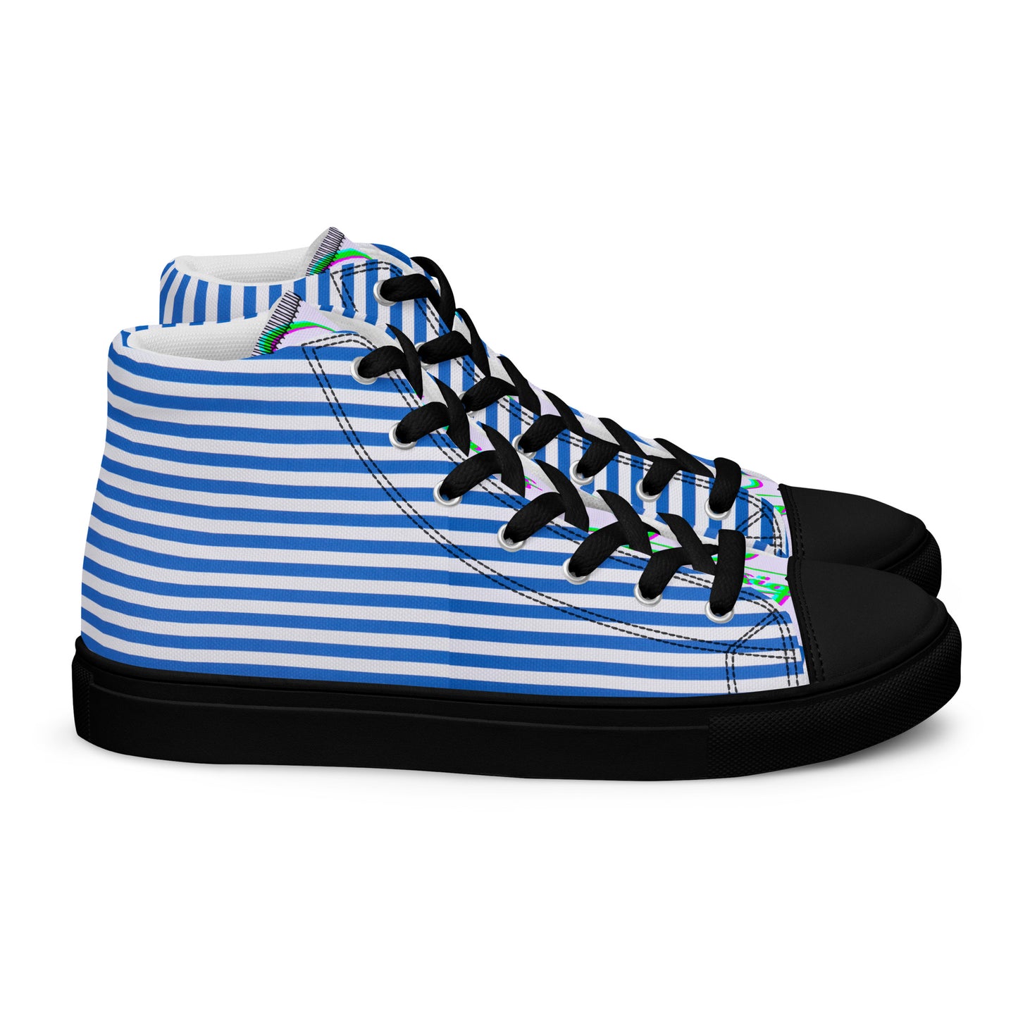 Stripes, Calmness Designs,   Men’s high top canvas shoes