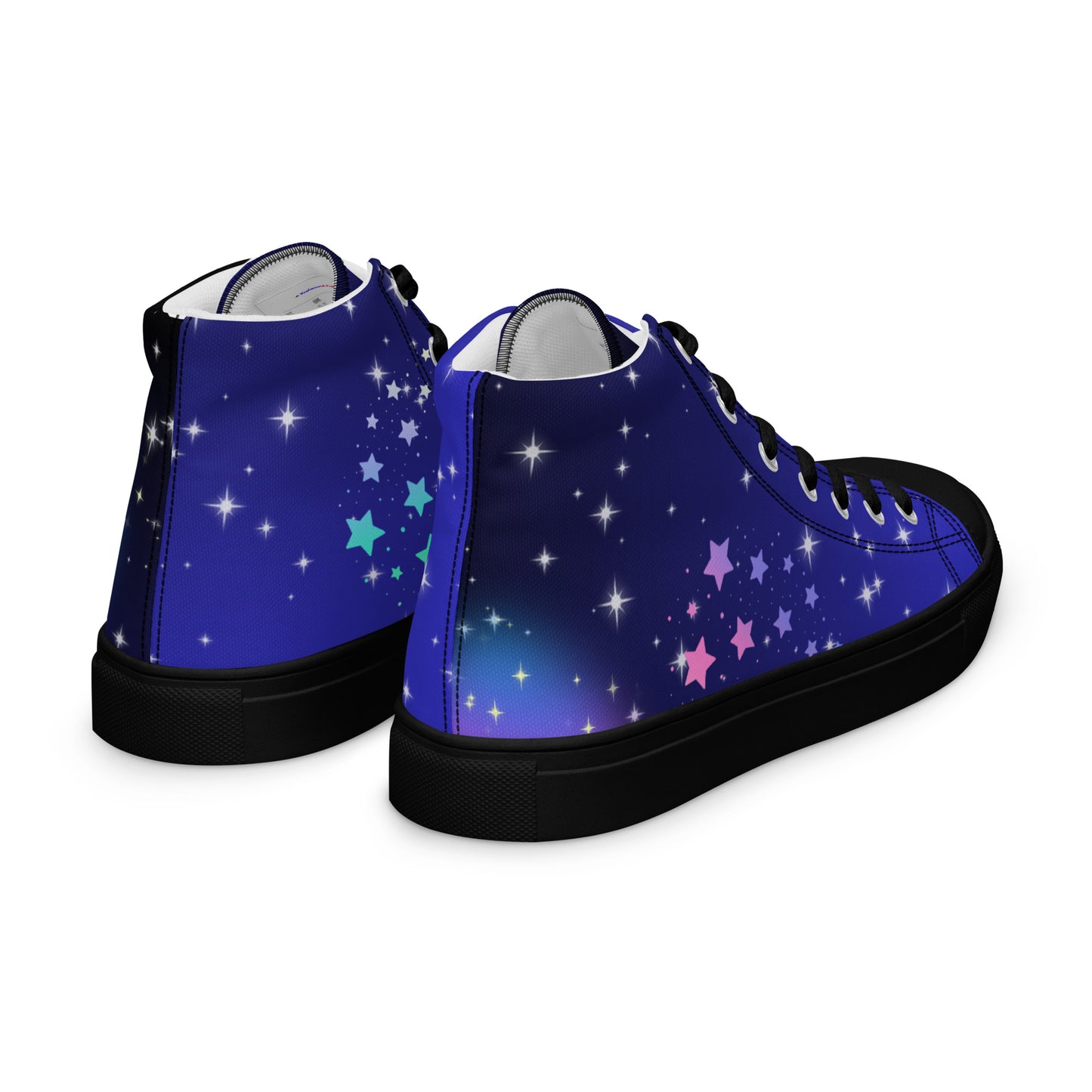 White Stars, Heart with Stars,  CALMNESS DESIGNS,  Creative Designer's,  Men’s high top canvas shoes