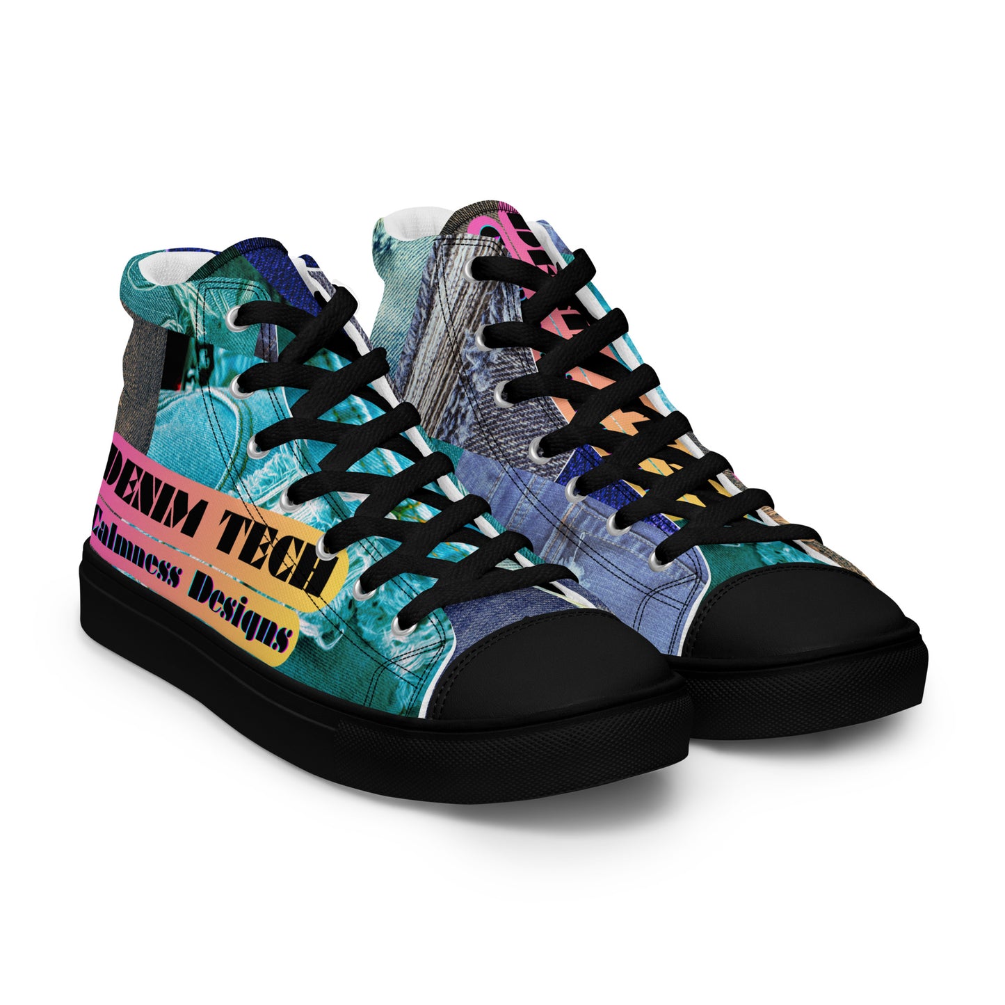 Denim Tech, Calmness Designs,  Men’s high top canvas shoes