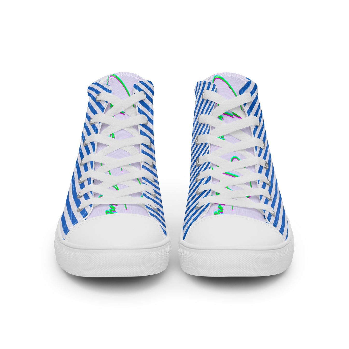 Stripes, Calmness Designs,   Men’s high top canvas shoes