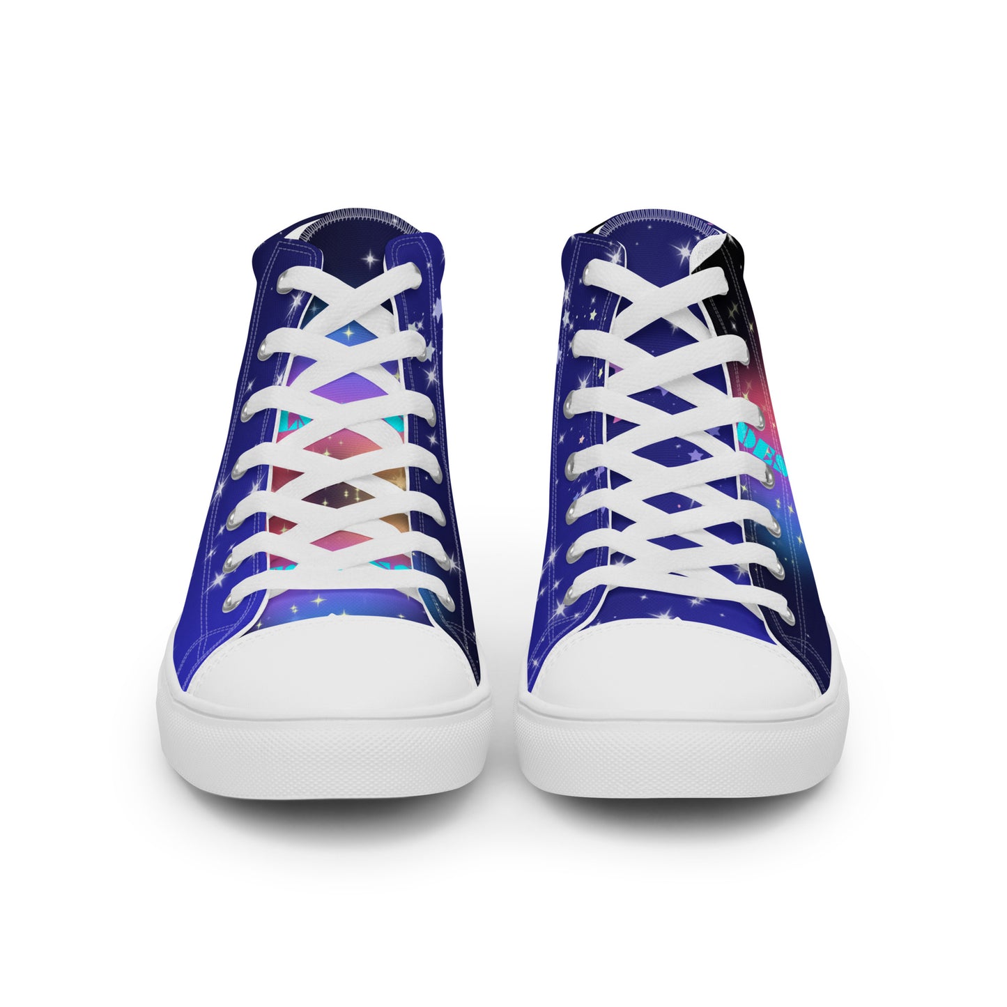 White Stars, Heart with Stars,  CALMNESS DESIGNS,  Creative Designer's,  Men’s high top canvas shoes