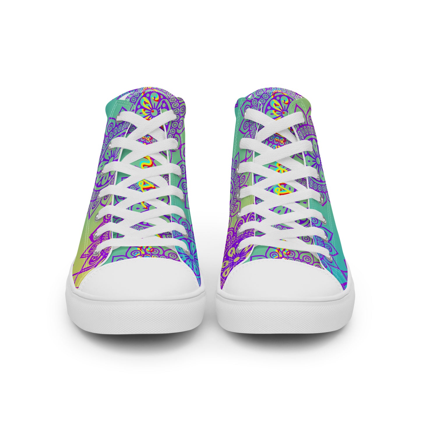 Luxury Mandala Designs, CALMNESS DESIGNS,  Creative Designer's,  Men’s high top canvas shoes