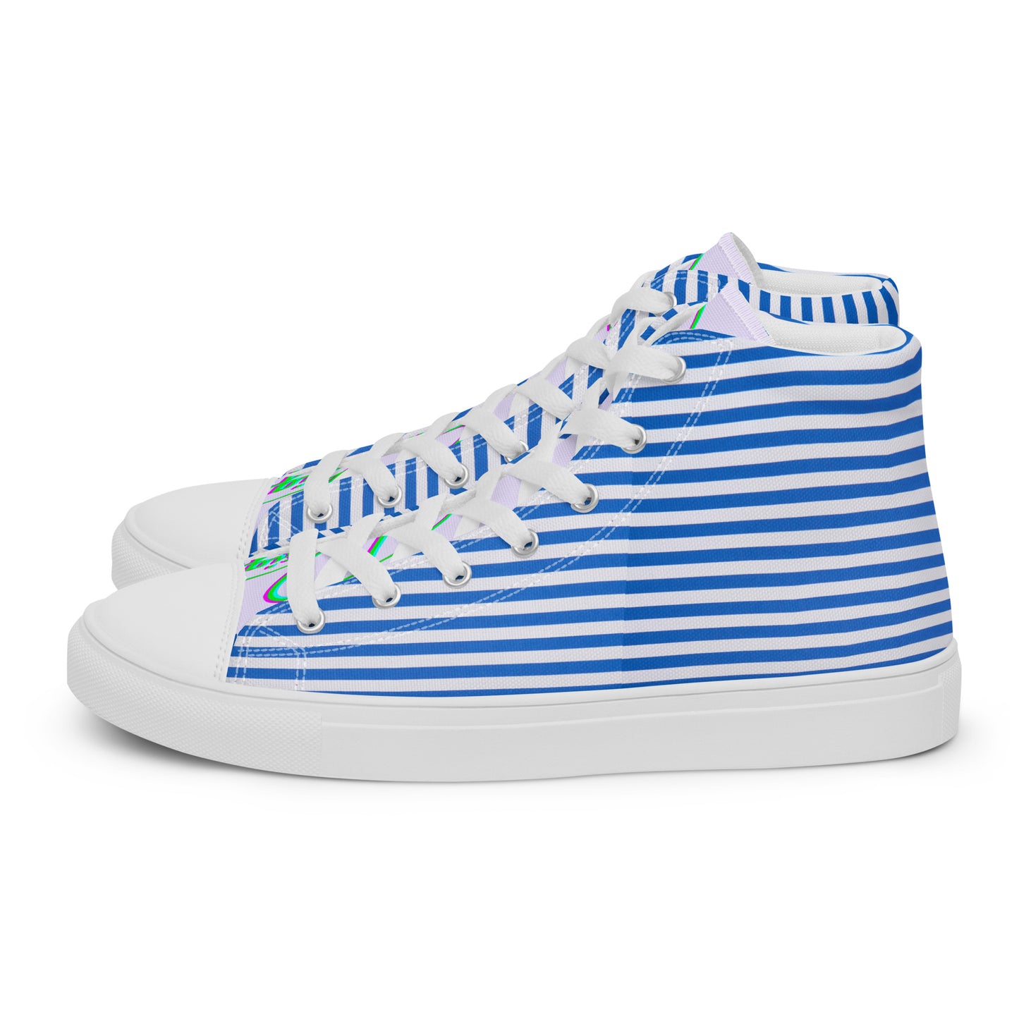 Stripes, Calmness Designs,   Men’s high top canvas shoes