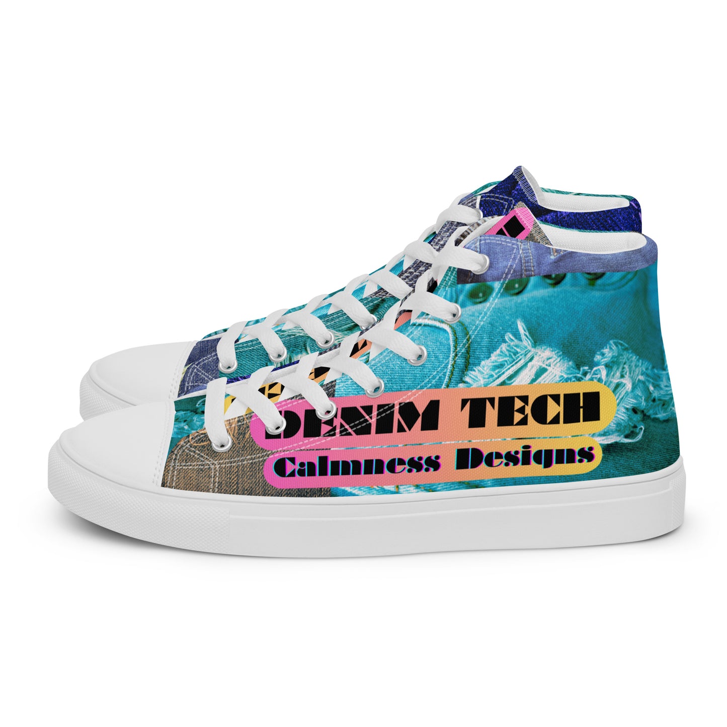 Denim Tech, Calmness Designs,  Men’s high top canvas shoes