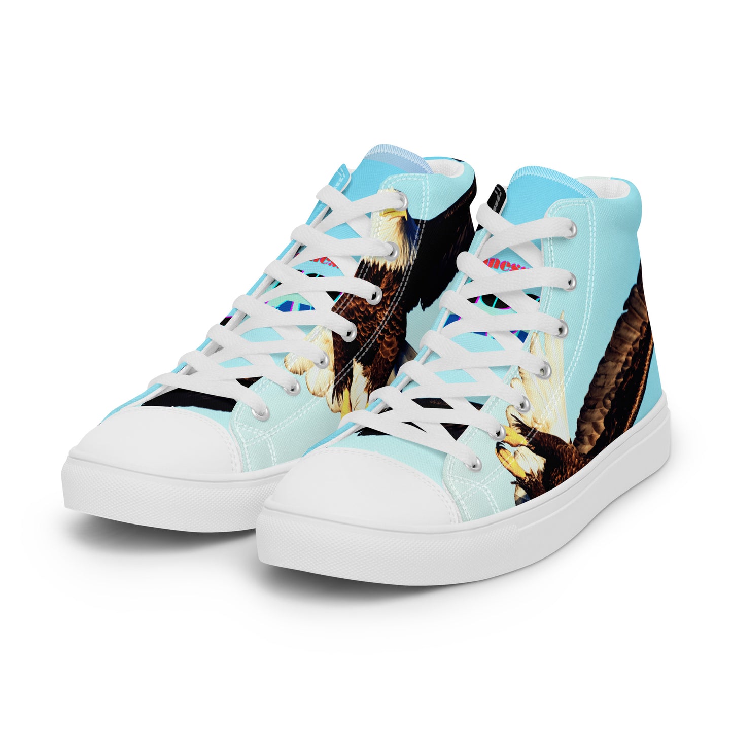 Calmness Designs, Bald Head, FLY-AWAY PLAYER 66  Men’s high top canvas shoes