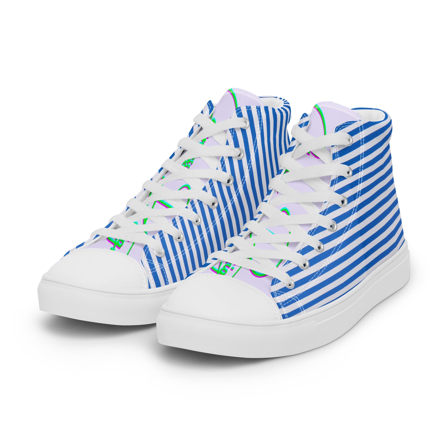 Stripes, Calmness Designs,   Men’s high top canvas shoes