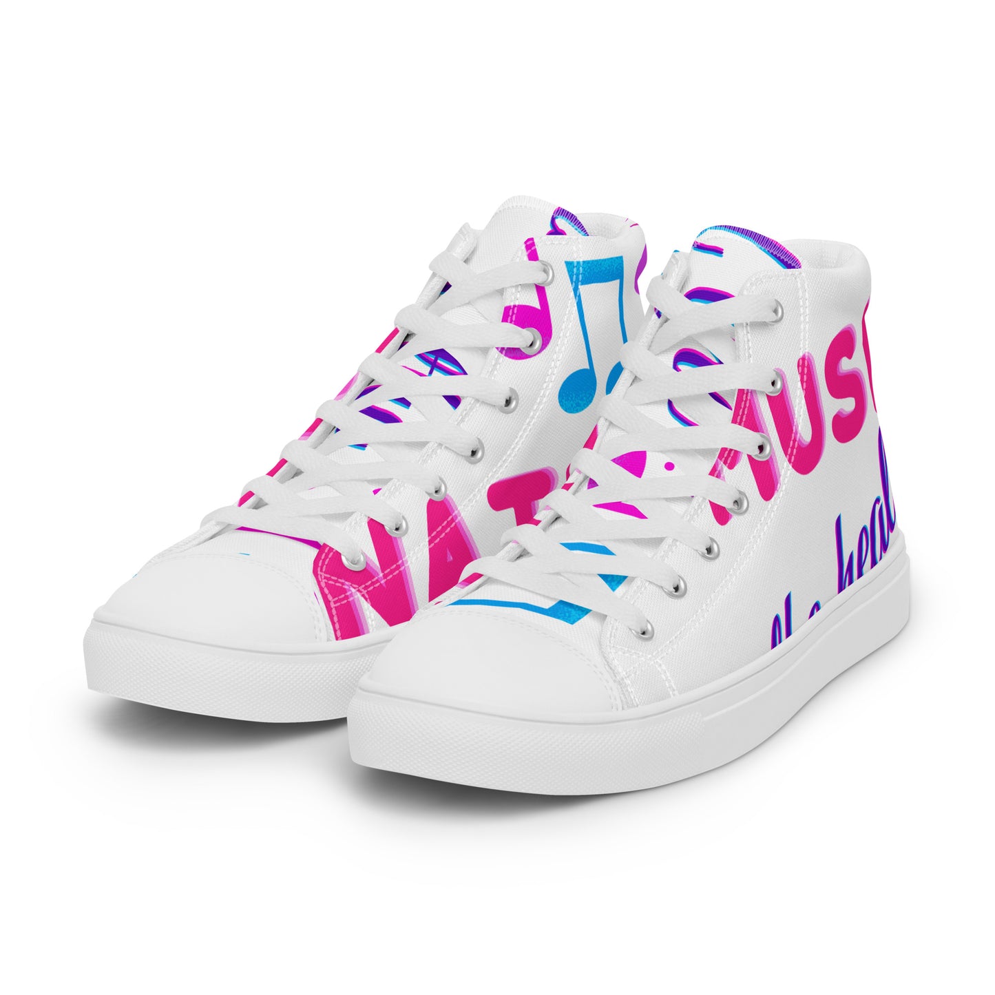 MUSIC Is the Healing of THE NATION,  Calmness Designs, Creative Designs,  Men’s high top canvas shoes