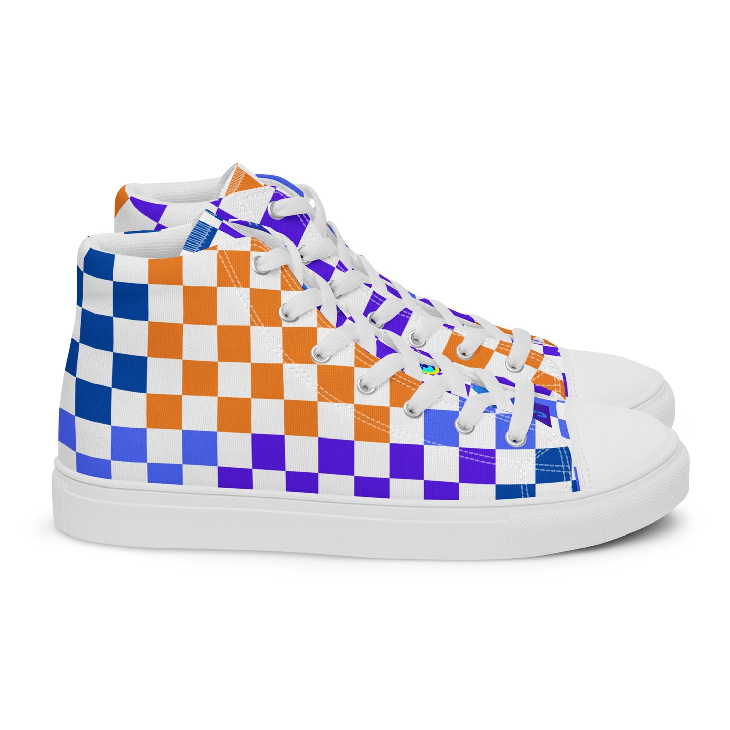 Checkerboard Styled, Calmnessdesign.COM,  Men’s high top canvas shoes