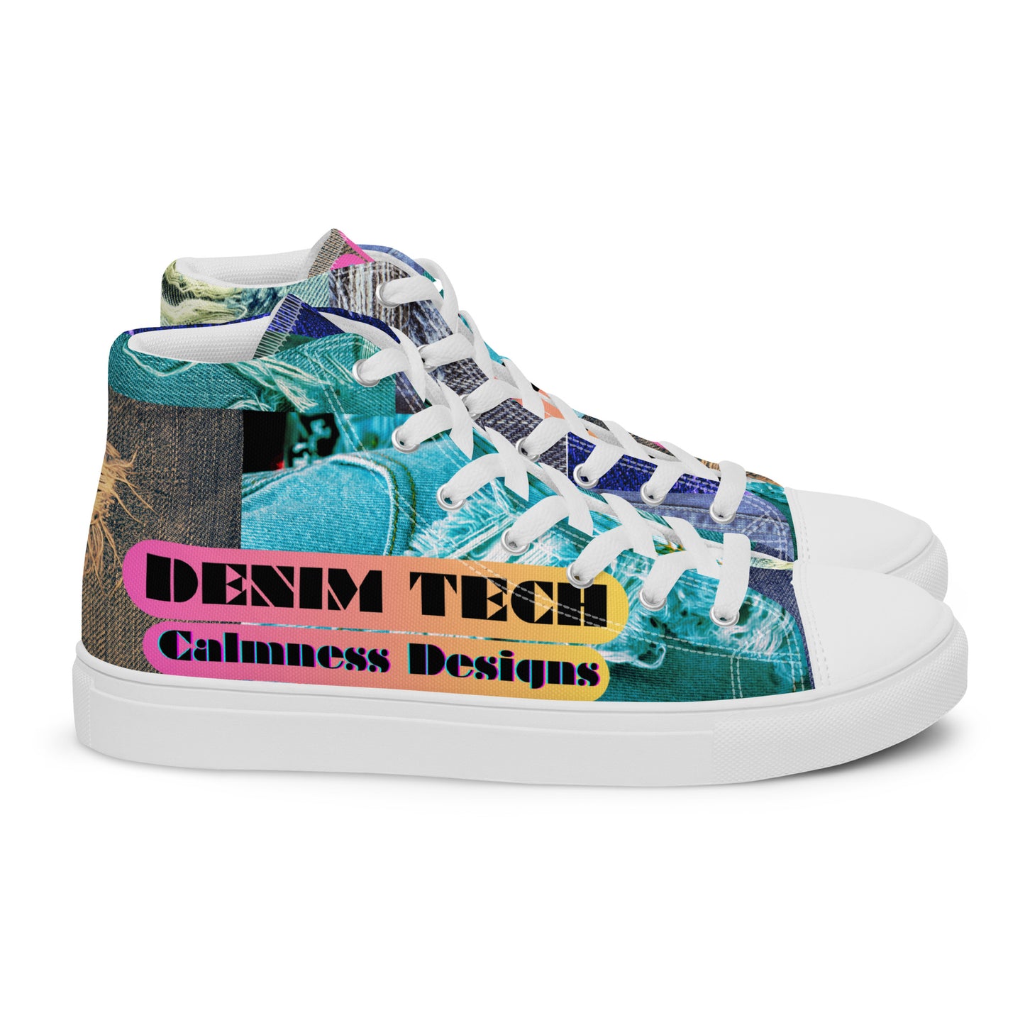 Denim Tech, Calmness Designs,  Men’s high top canvas shoes