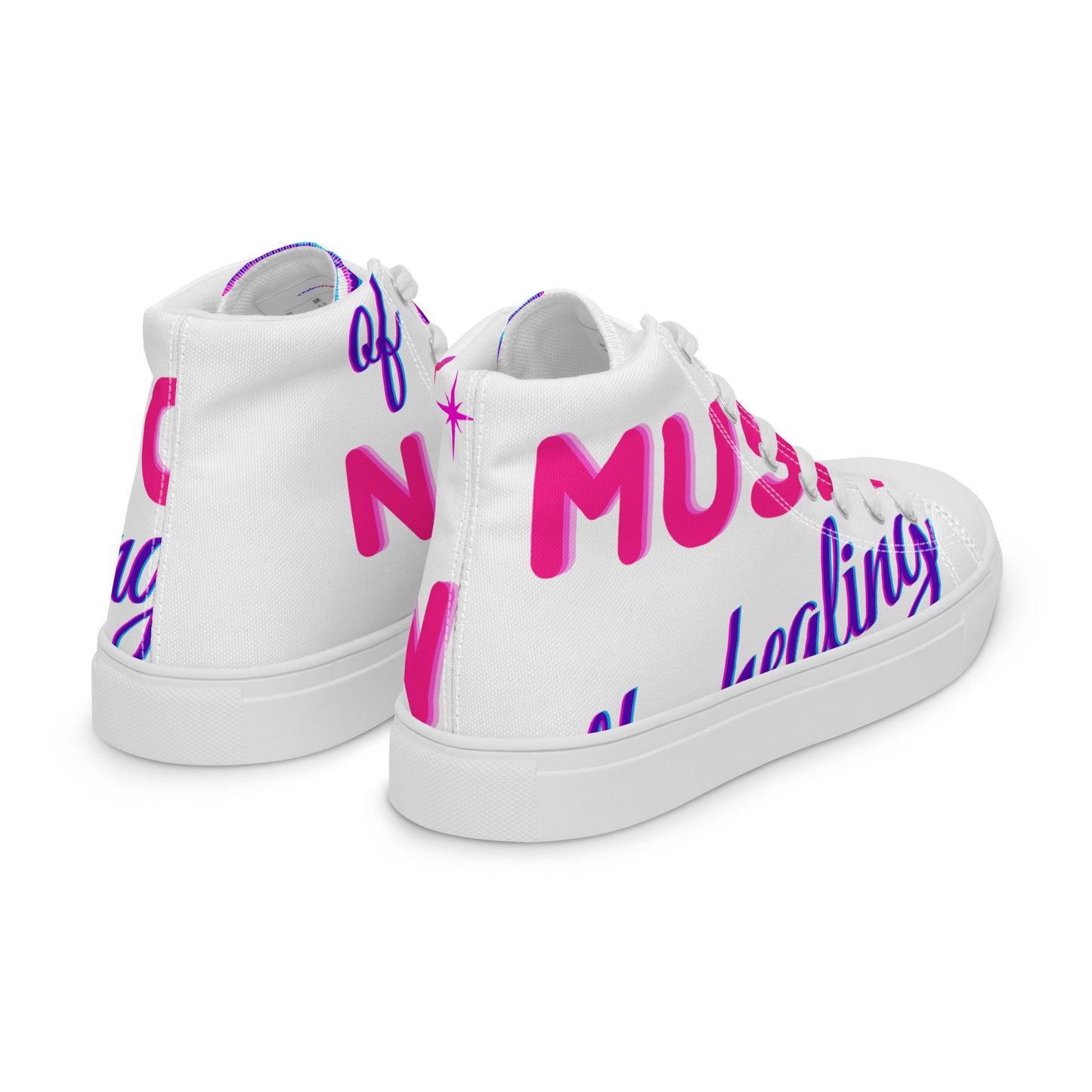 MUSIC Is the Healing of THE NATION,  Calmness Designs, Creative Designs,  Men’s high top canvas shoes