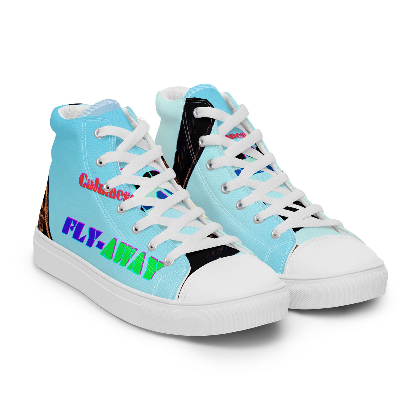 Calmness Designs, Bald Head, FLY-AWAY PLAYER 66  Men’s high top canvas shoes