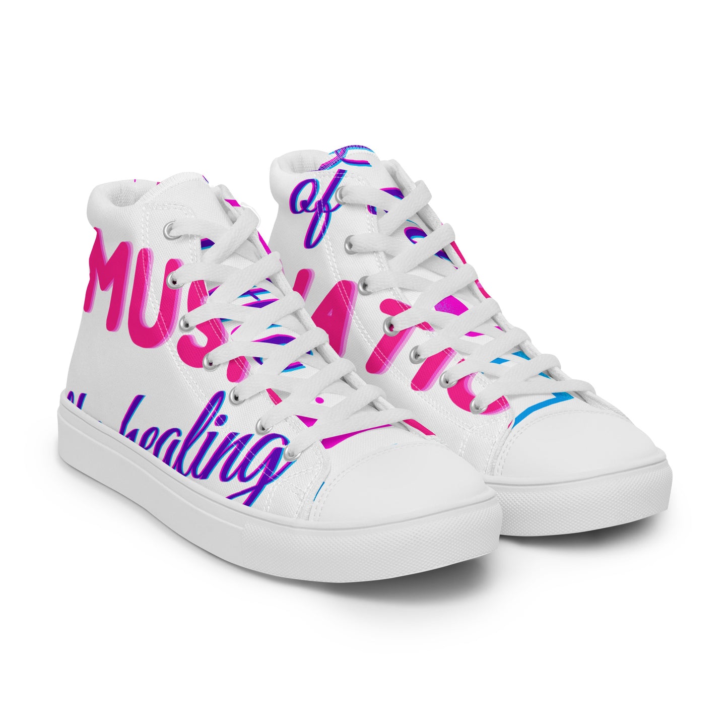 MUSIC Is the Healing of THE NATION,  Calmness Designs, Creative Designs,  Men’s high top canvas shoes