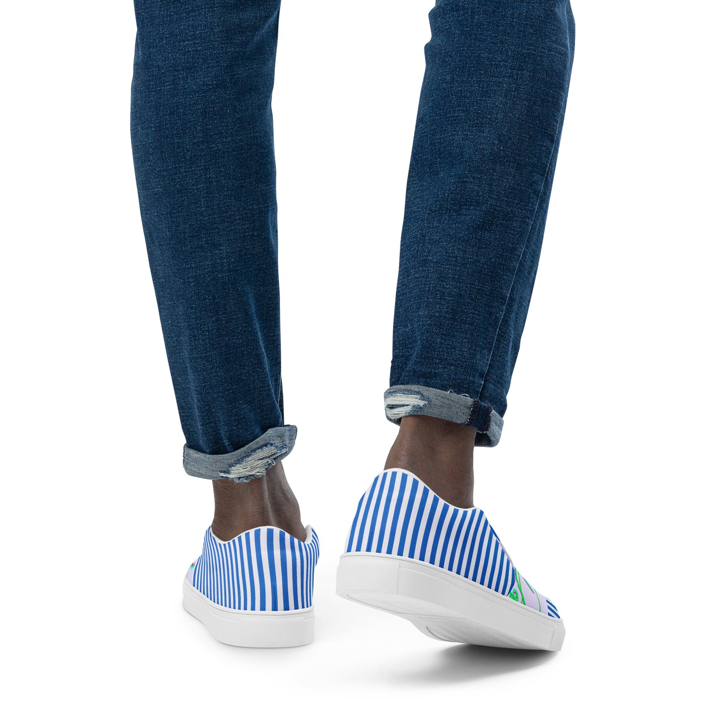 Stripes, Calmness Designs,   Men’s slip-on canvas shoes