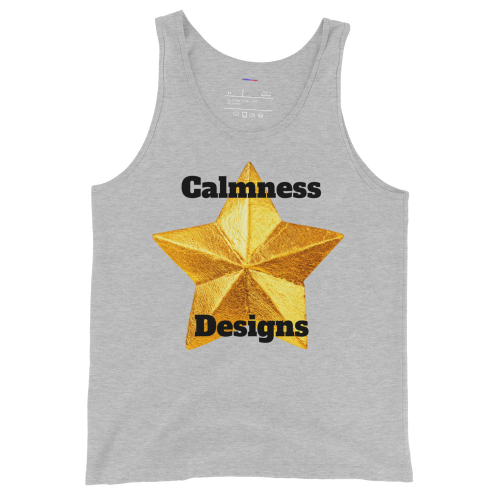 Golden Christmas Star, Calmness Designs, Men's Tank Top