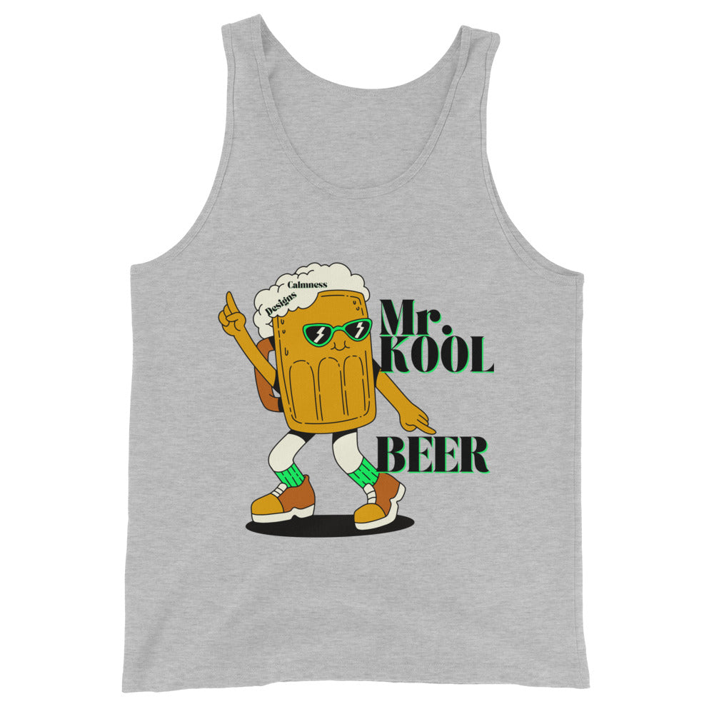 Mr. KOOL BEER, GREEN-GLASSES,  CALMNESS DESIGNS,  Creative Designer's,  Men's Tank Top