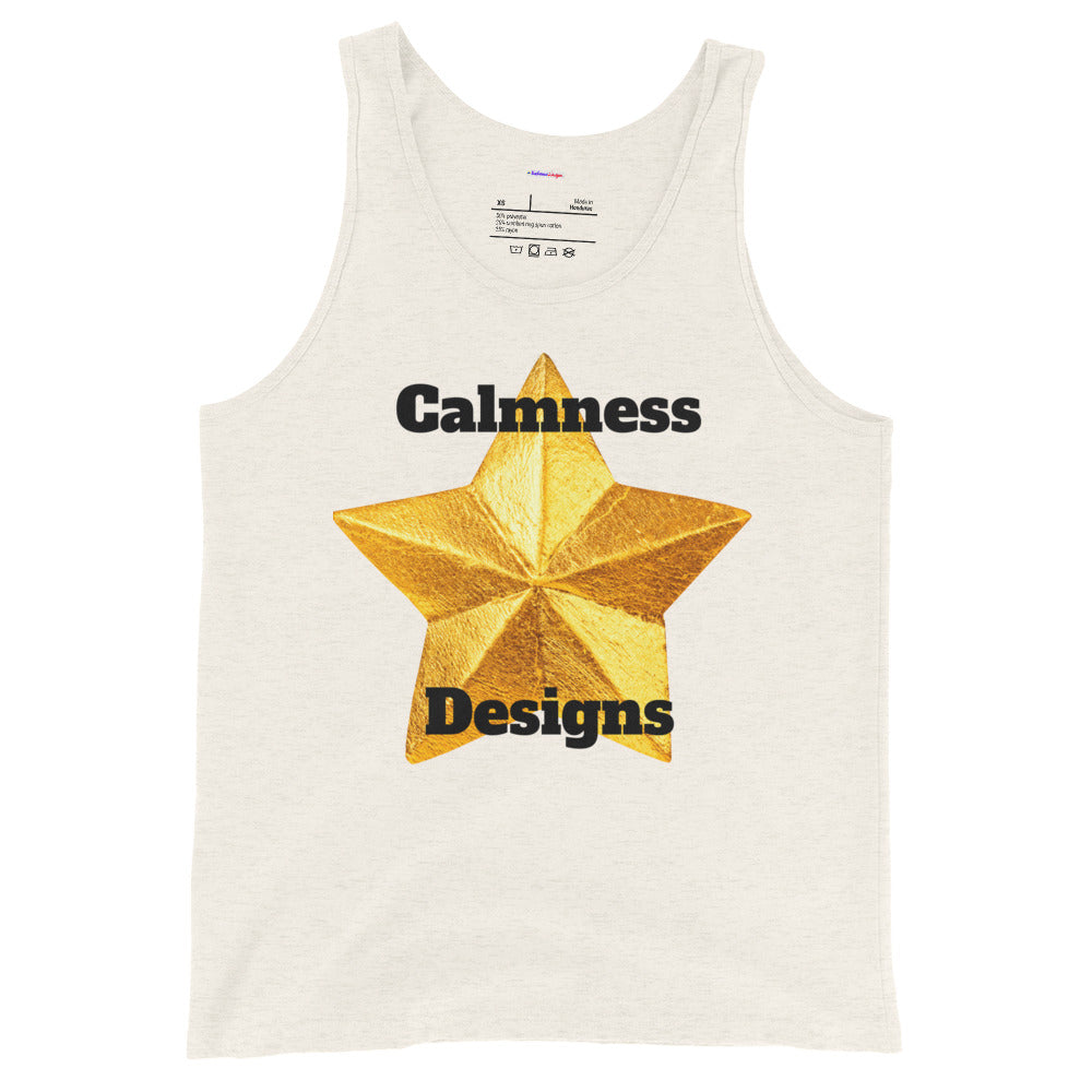 Golden Christmas Star, Calmness Designs, Men's Tank Top